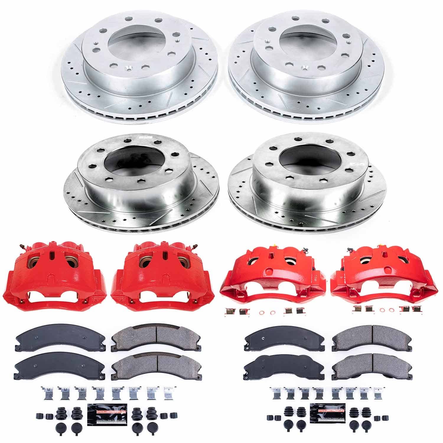 Power Stop - KC6260 - Front and Rear - Disc Brake Pad/Caliper and Rotor Kit