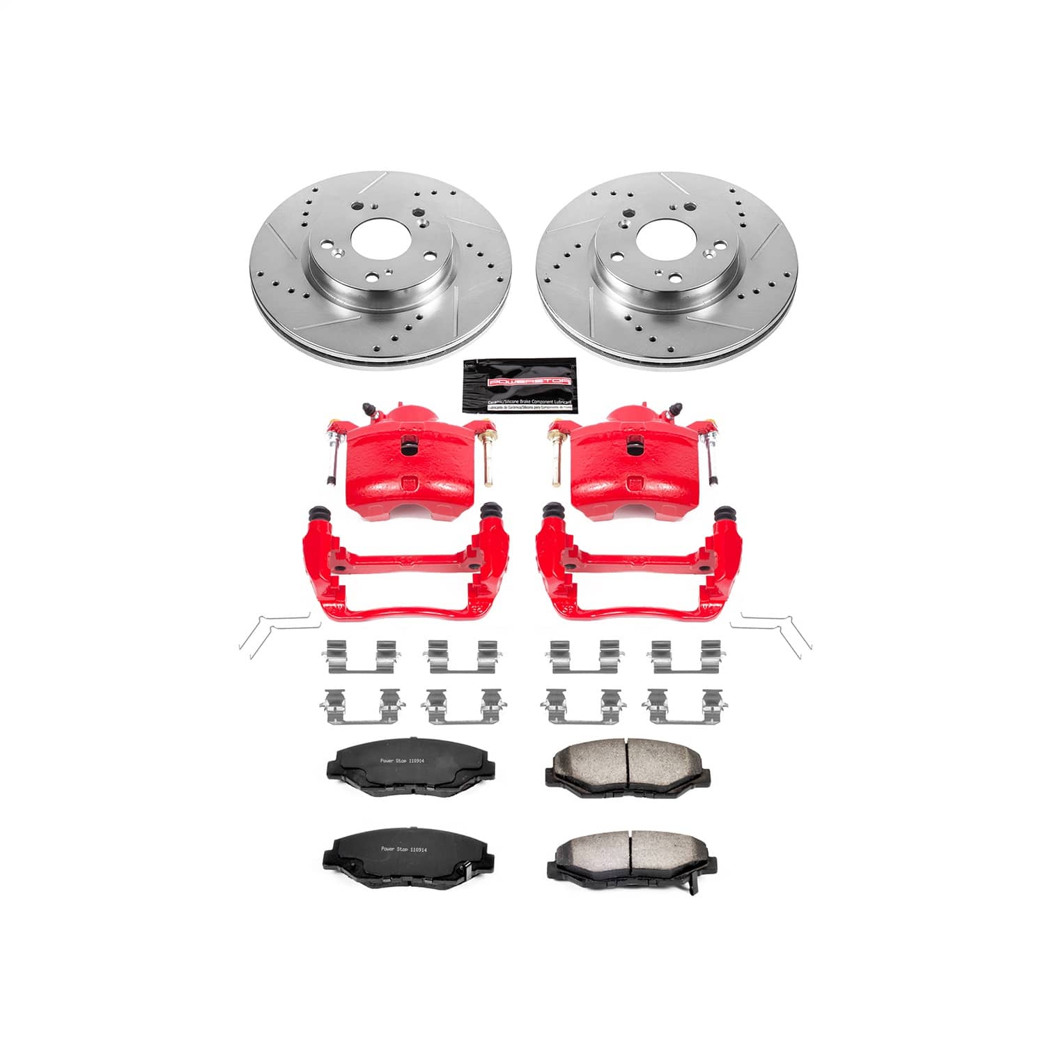Power Stop - KC6490-36 - Front - Disc Brake Pad/Caliper and Rotor Kit