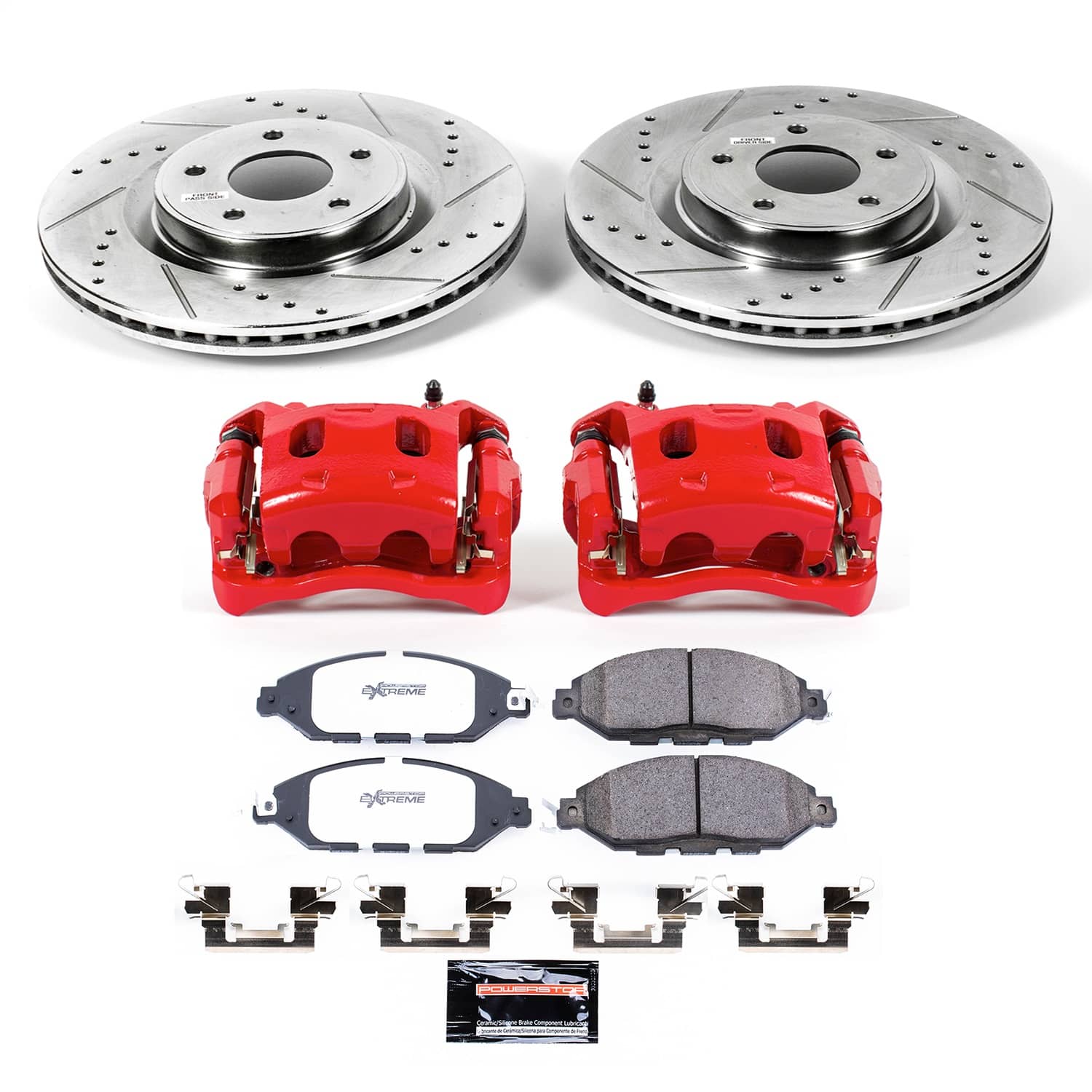 Power Stop - KC6496-36 - Front - Disc Brake Pad/Caliper and Rotor Kit