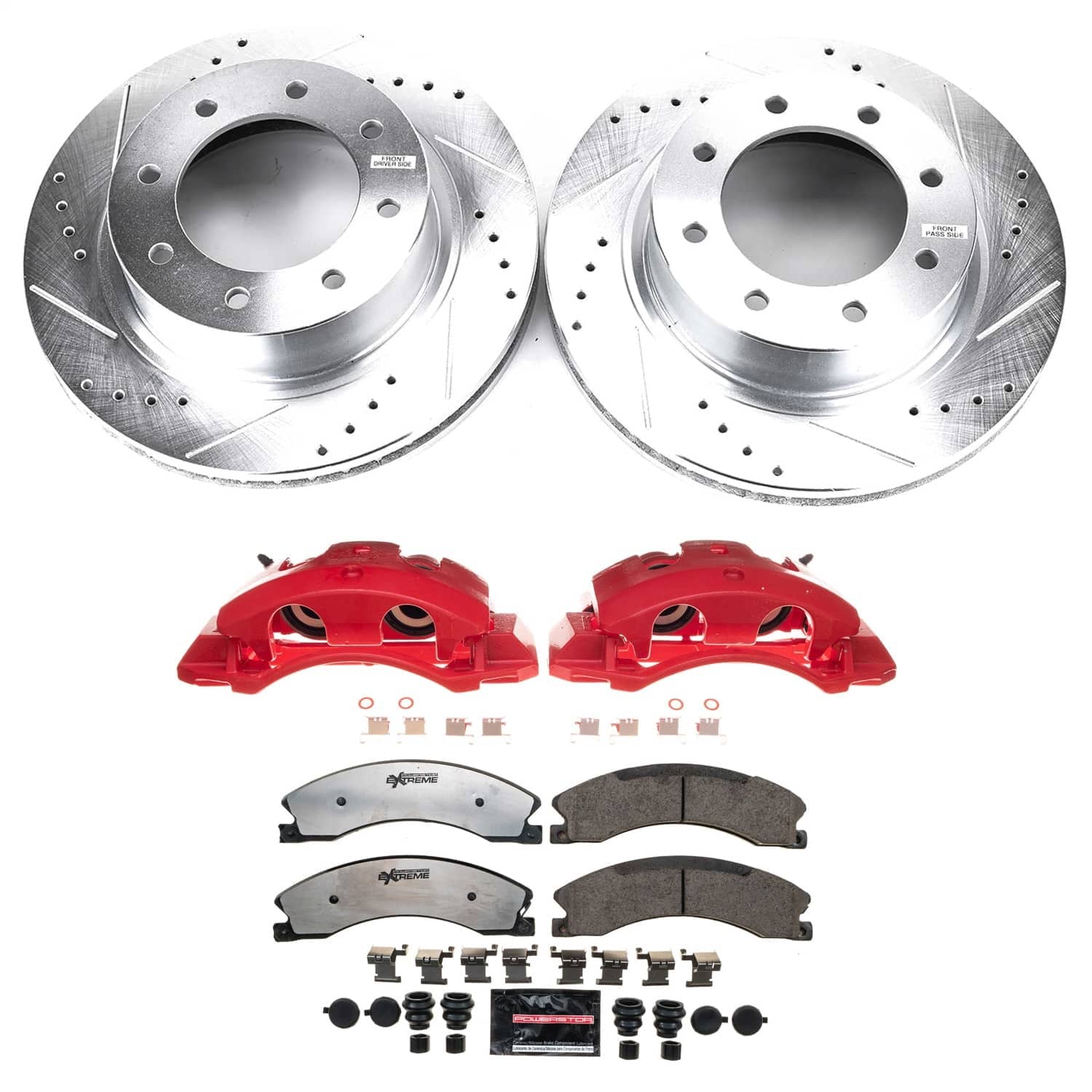 Power Stop - KC6518A-36 - Front - Disc Brake Pad/Caliper and Rotor Kit