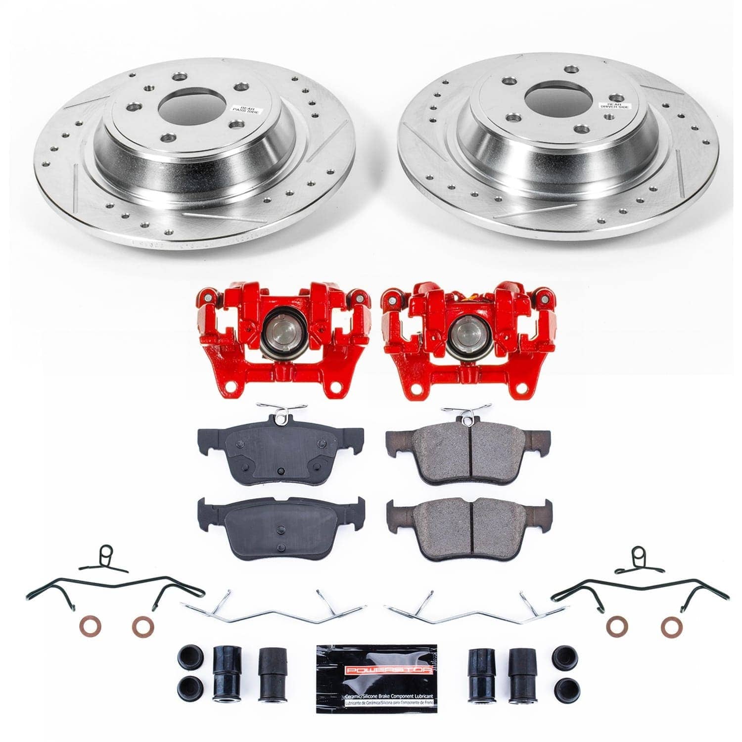 Power Stop - KC6559B - Rear - Disc Brake Pad/Caliper and Rotor Kit
