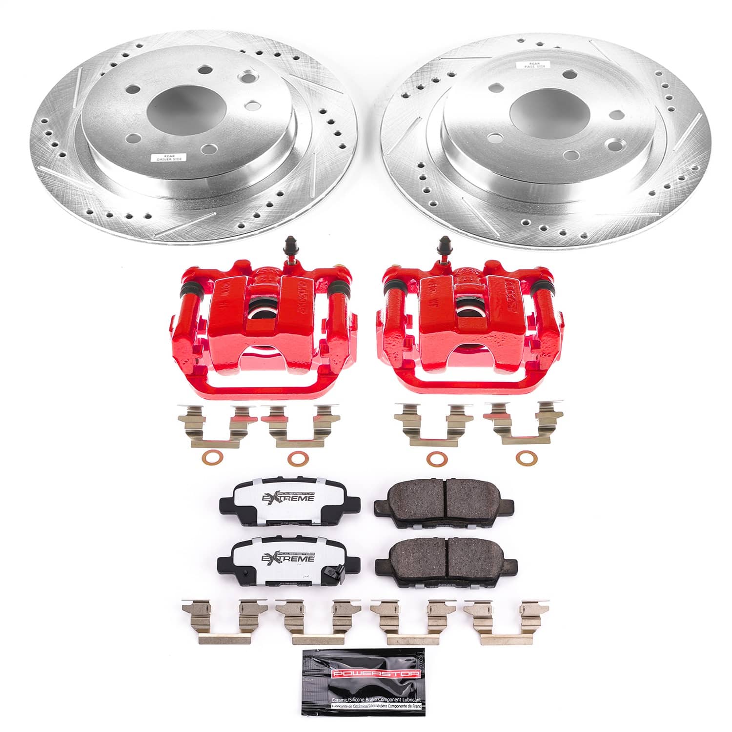Power Stop - KC6761A-26 - Rear - Disc Brake Pad/Caliper and Rotor Kit