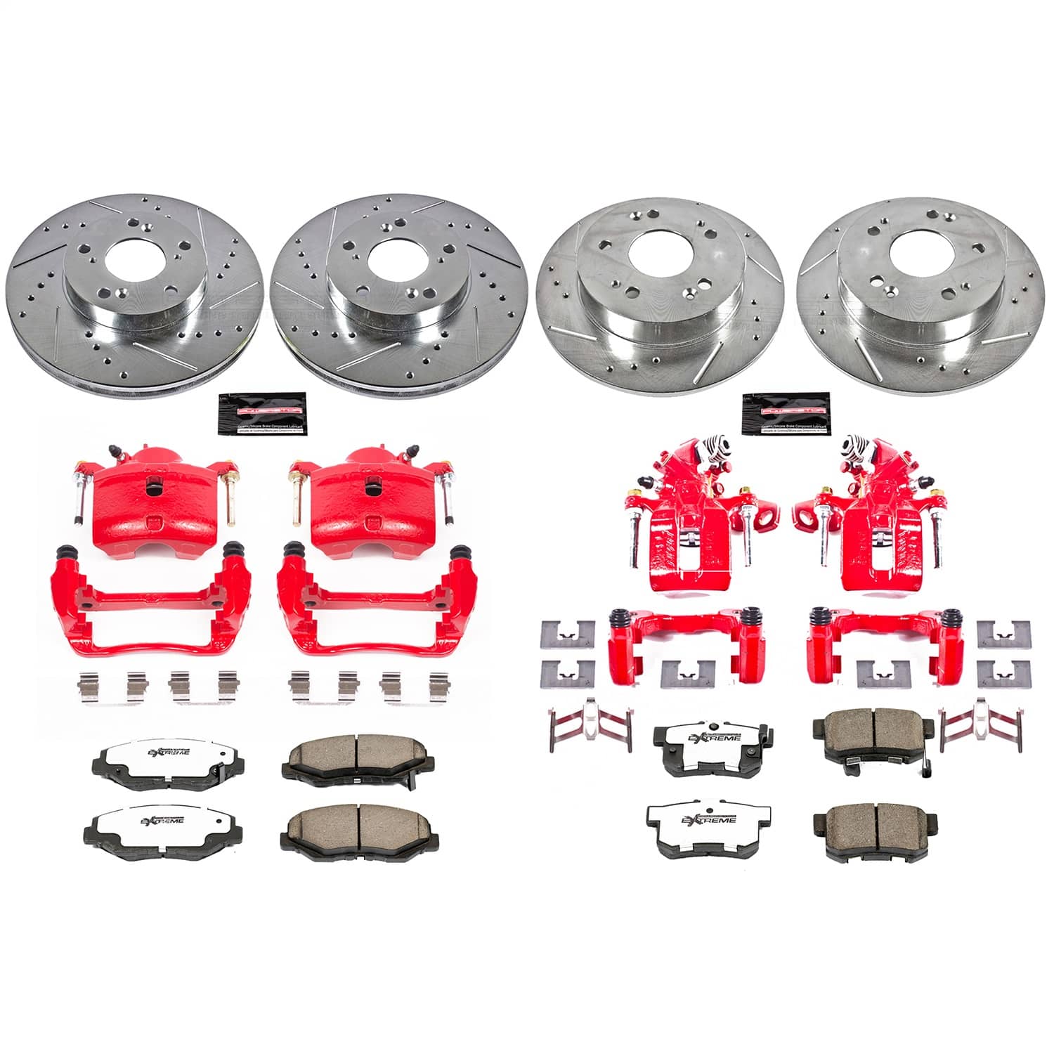 Power Stop - KC6781-26 - Front and Rear - Disc Brake Pad/Caliper and Rotor Kit