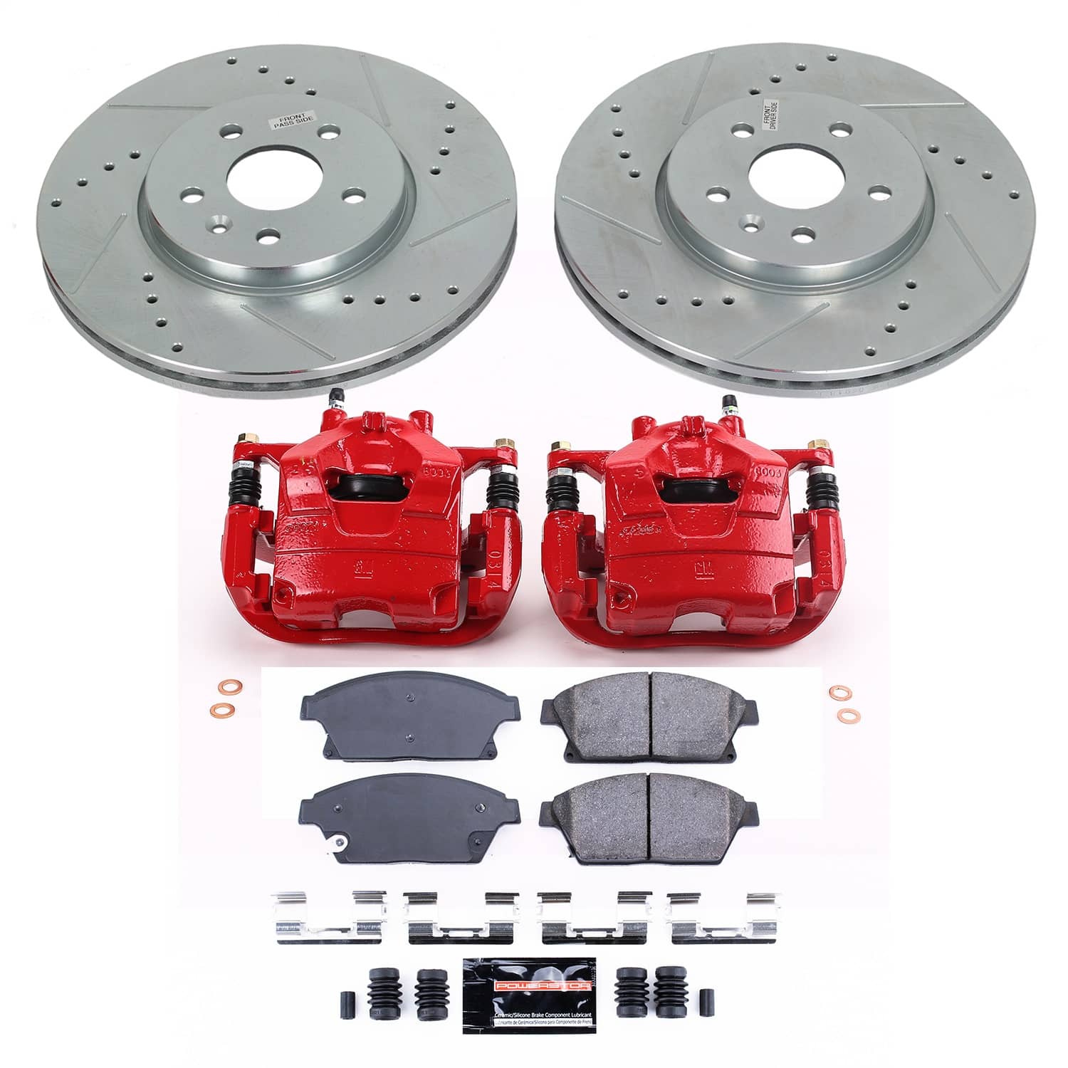 Power Stop - KC6793 - Front - Disc Brake Pad/Caliper and Rotor Kit