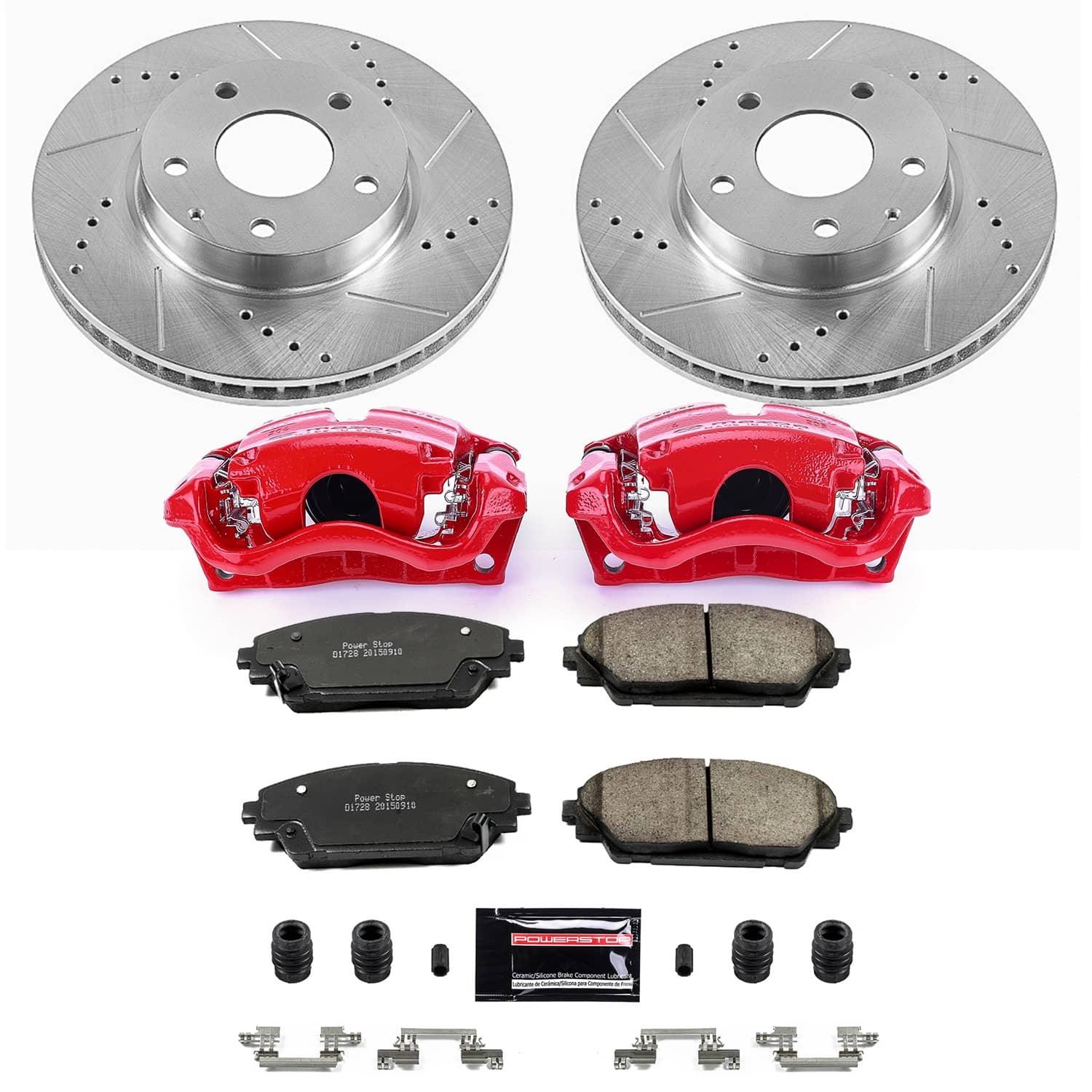 Power Stop - KC6974 - Front - Disc Brake Pad/Caliper and Rotor Kit
