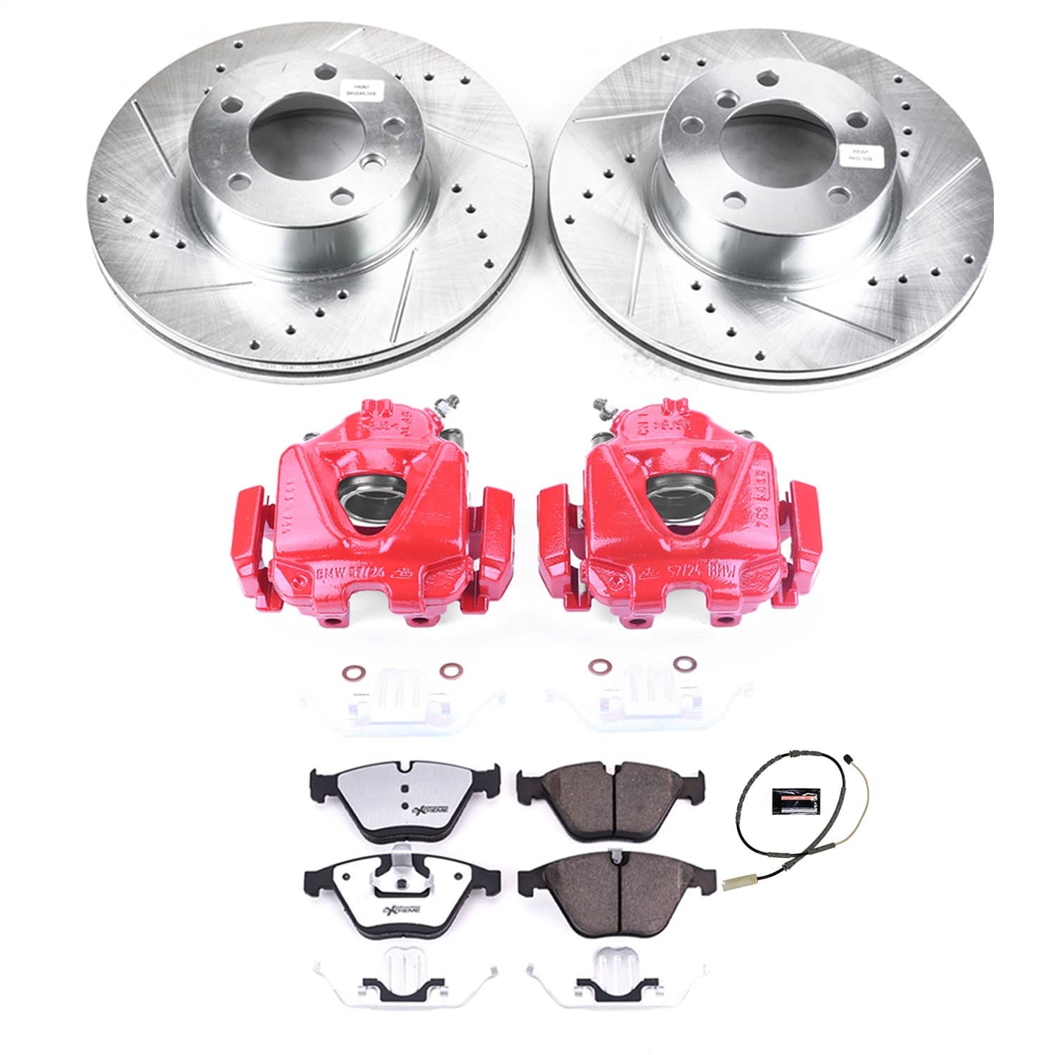 Power Stop - KC7026-26 - Front - Disc Brake Pad/Caliper and Rotor Kit