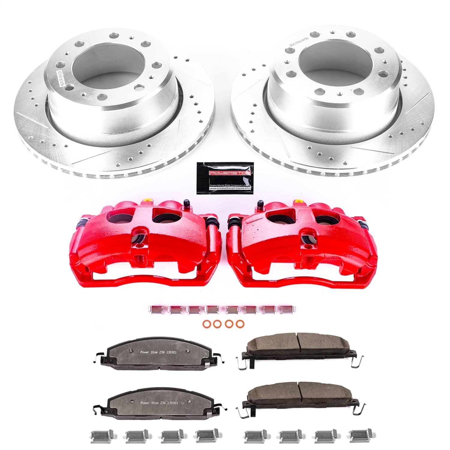 Power Stop - KC7131A-36 - Rear - Disc Brake Pad/Caliper and Rotor Kit
