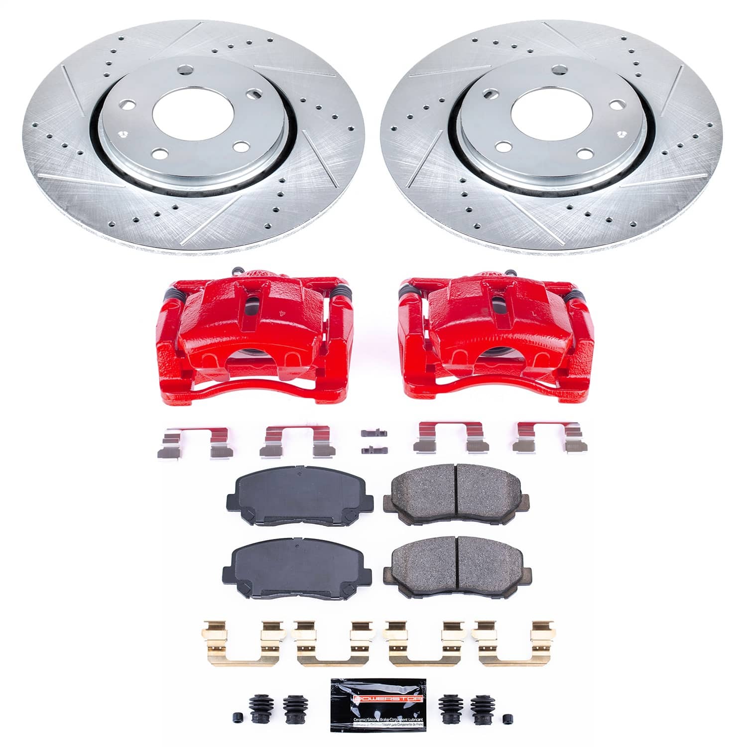 Power Stop - KC7689 - Front - Disc Brake Pad/Caliper and Rotor Kit