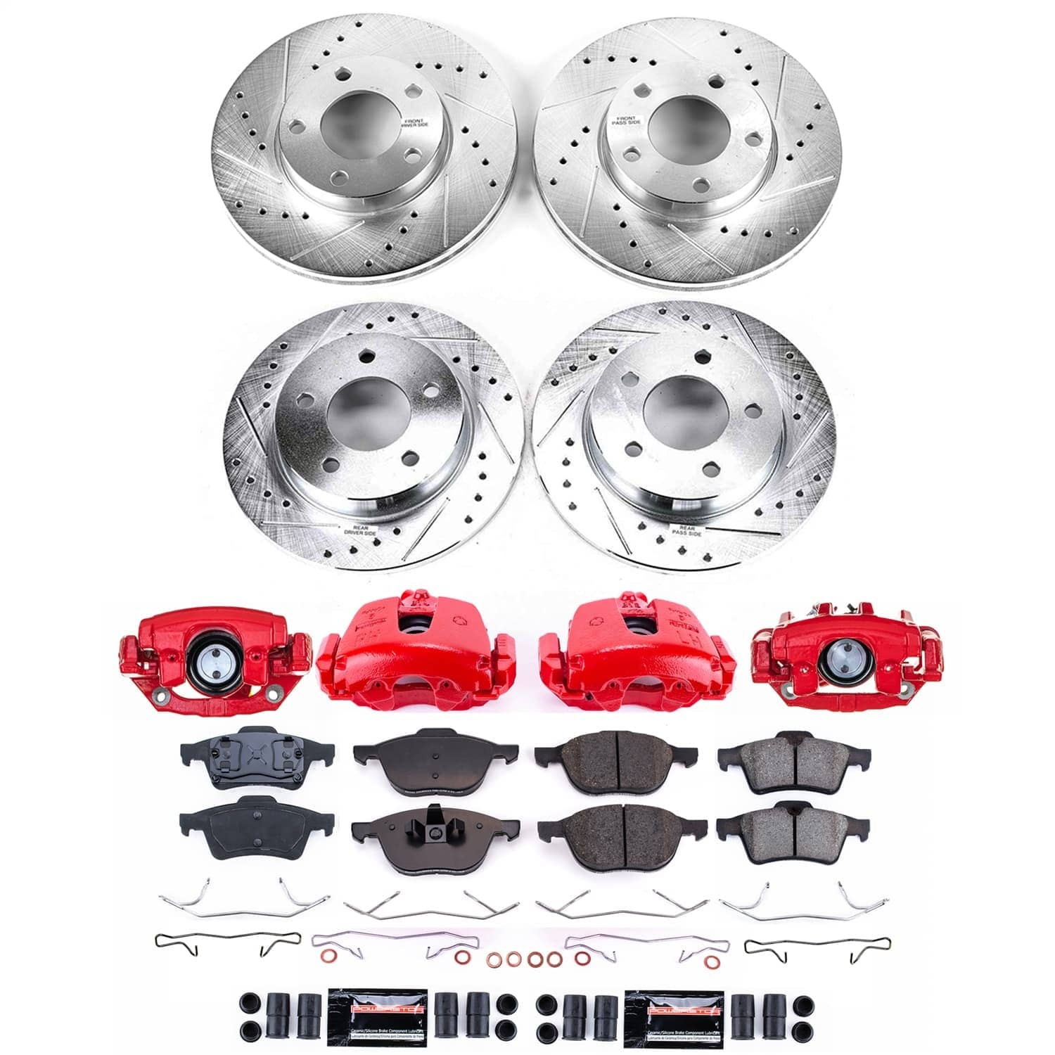 Power Stop - KC848 - Front - Disc Brake Pad/Caliper and Rotor Kit