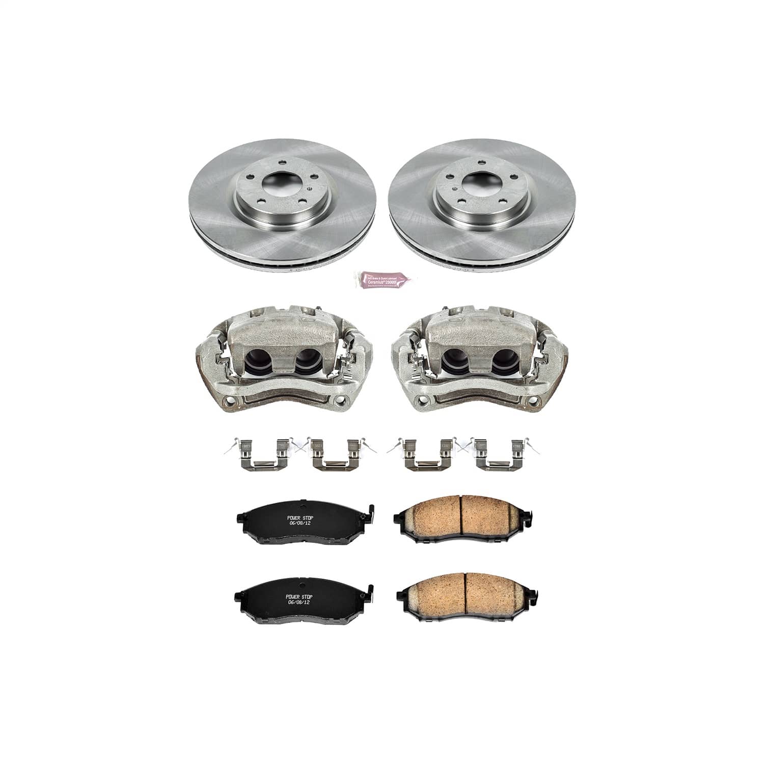 Power Stop - KCOE112B - Front - Disc Brake Pad/Caliper and Rotor Kit