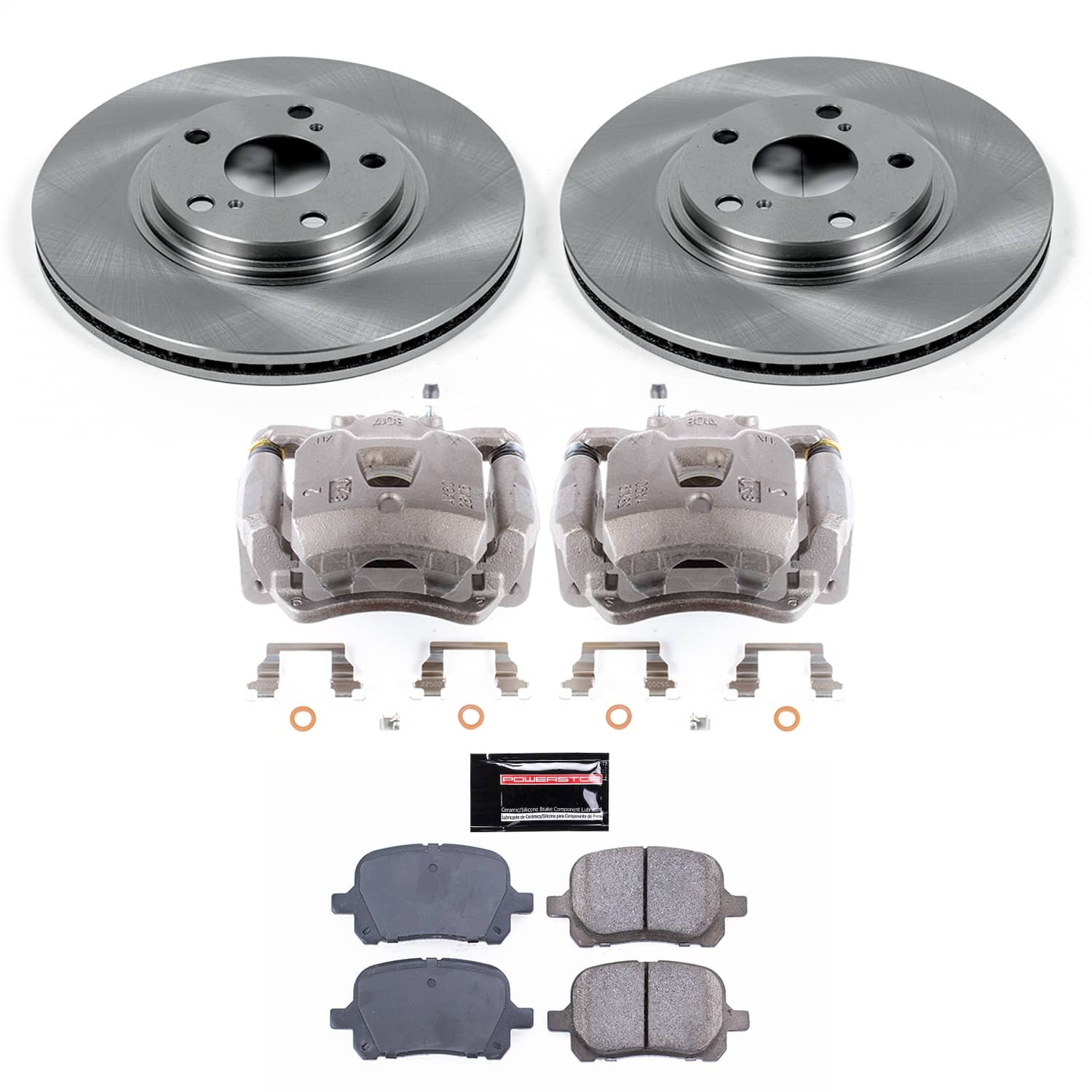 Power Stop - KCOE1135 - Front - Disc Brake Pad/Caliper and Rotor Kit