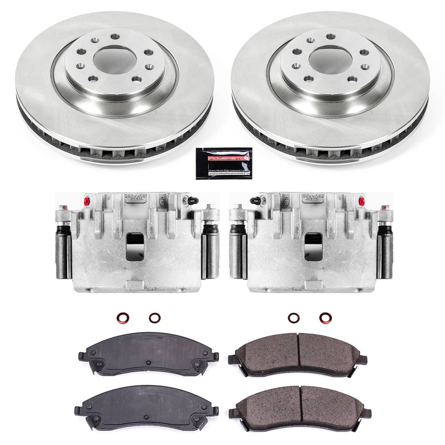 Power Stop - KCOE1429 - Front - Disc Brake Pad/Caliper and Rotor Kit