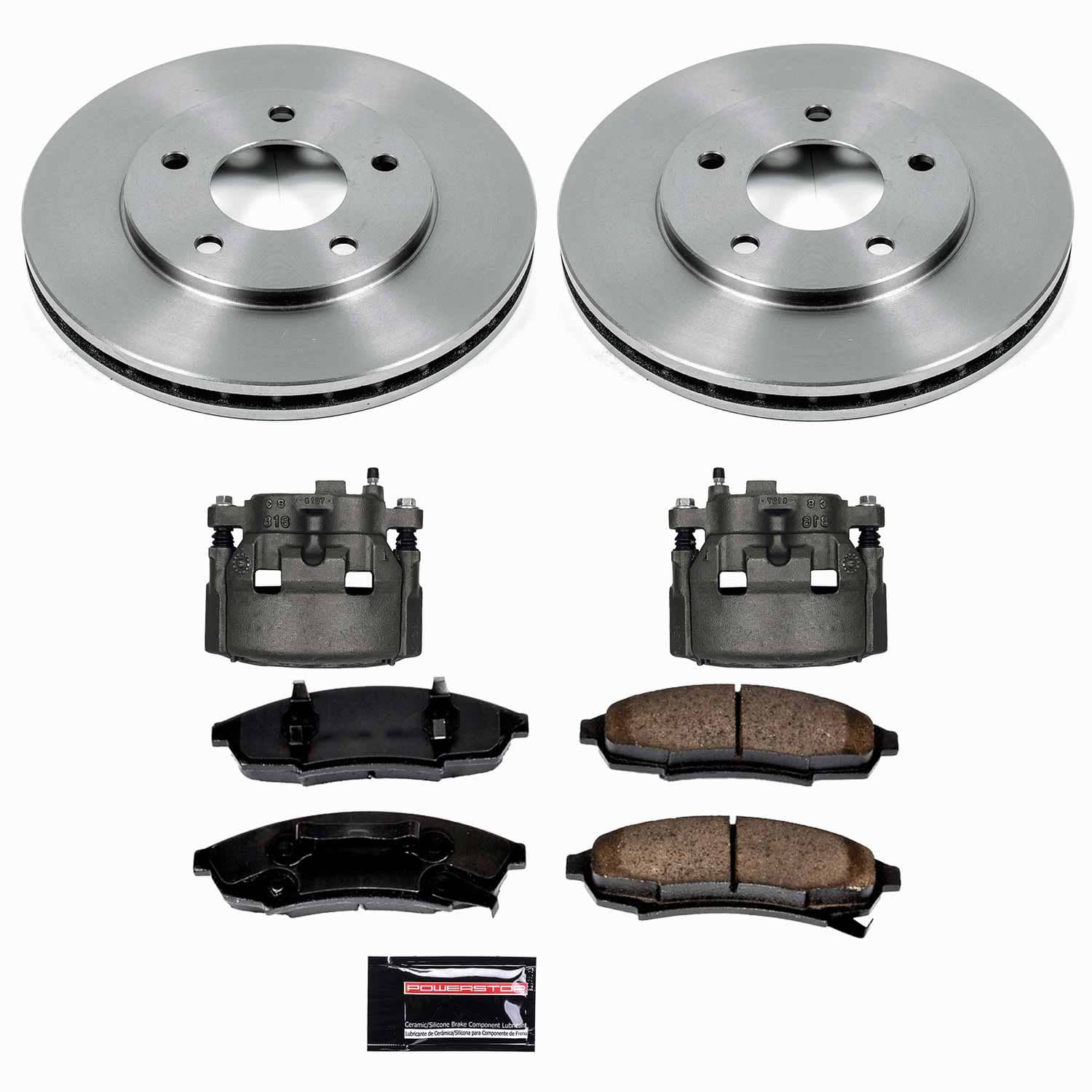 Power Stop - KCOE1498 - Front - Disc Brake Pad/Caliper and Rotor Kit