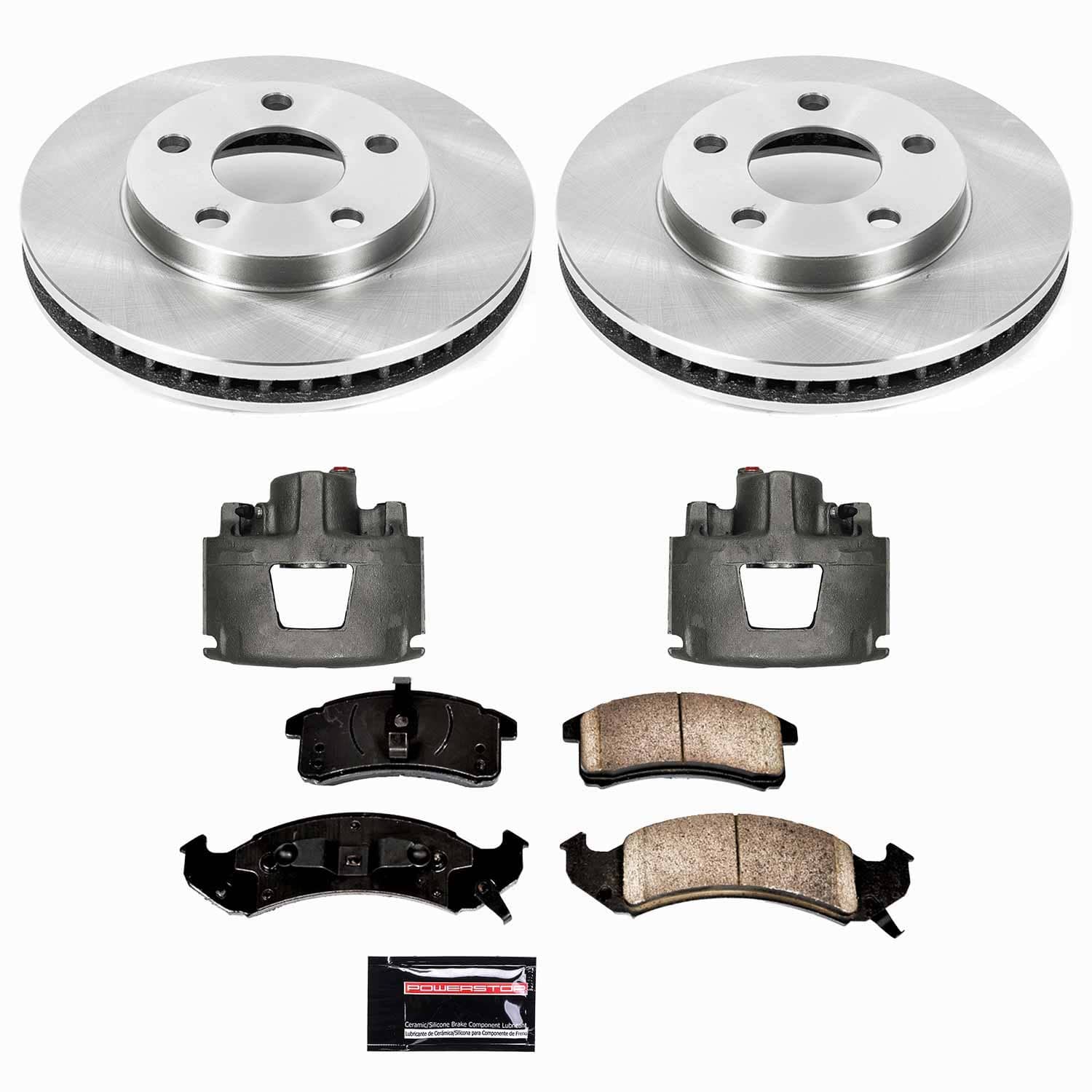Power Stop - KCOE1532 - Front - Disc Brake Pad/Caliper and Rotor Kit