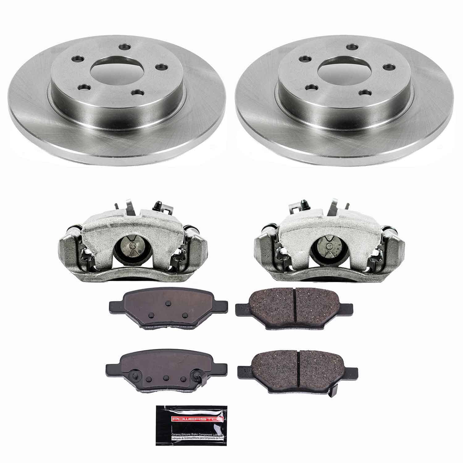 Power Stop - KCOE1616 - Rear - Disc Brake Pad/Caliper and Rotor Kit