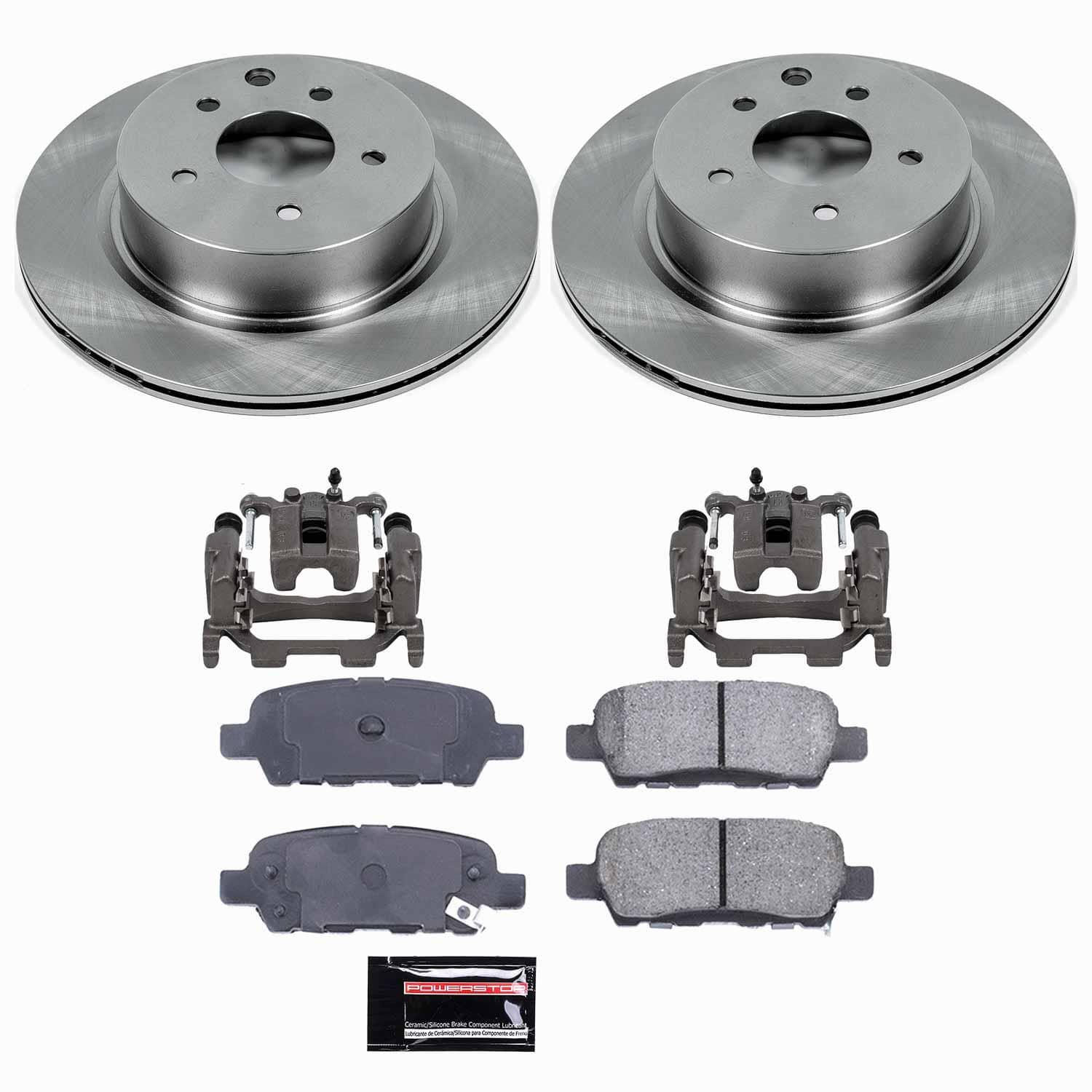 Power Stop - KCOE179A - Rear - Disc Brake Pad/Caliper and Rotor Kit
