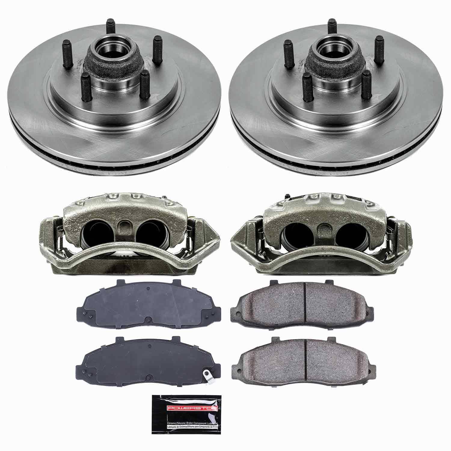 Power Stop - KCOE1914A - Front - Disc Brake Pad/Caliper and Rotor Kit