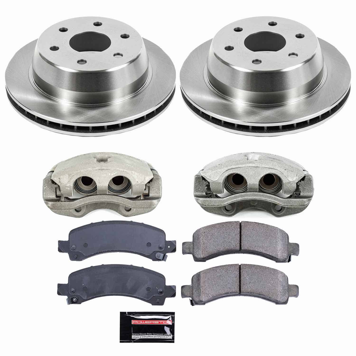Power Stop - KCOE2047 - Rear - Disc Brake Pad/Caliper and Rotor Kit