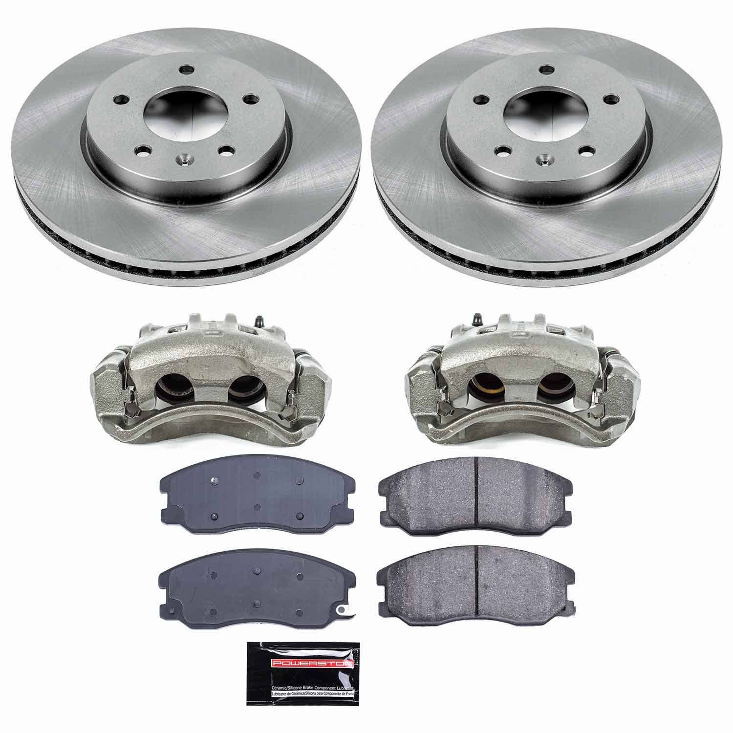 Power Stop - KCOE2090 - Front - Disc Brake Pad/Caliper and Rotor Kit