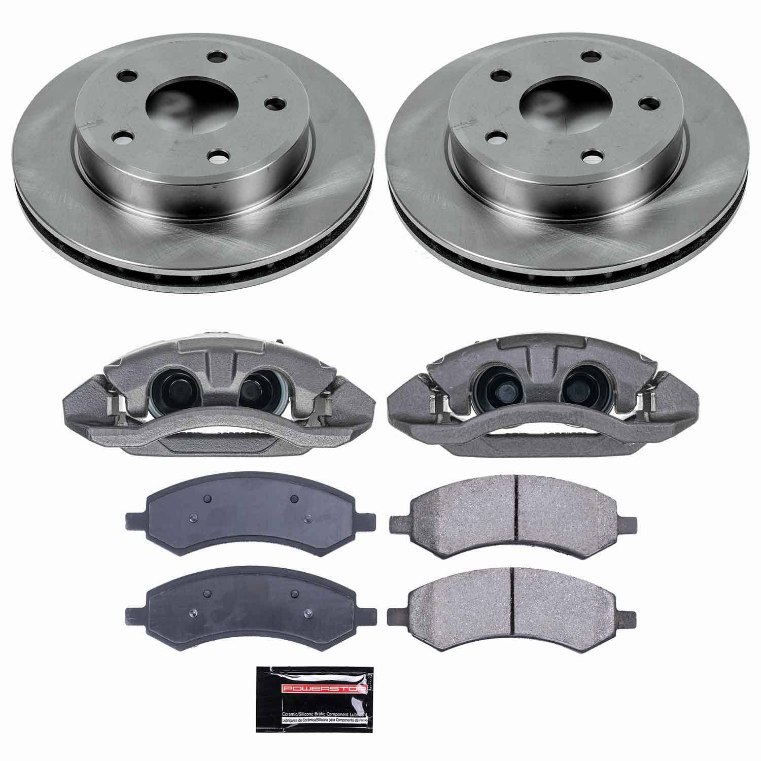 Power Stop - KCOE2193A - Front - Disc Brake Pad/Caliper and Rotor Kit