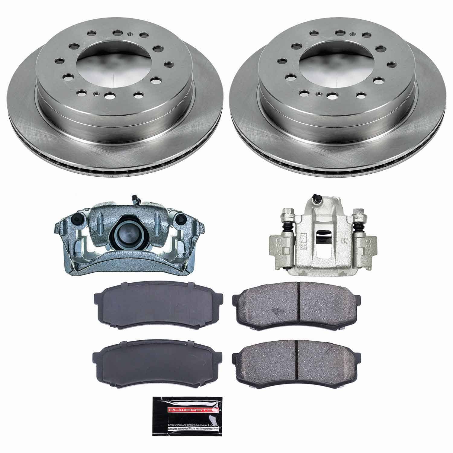 Power Stop - KCOE2405A - Rear - Disc Brake Pad/Caliper and Rotor Kit