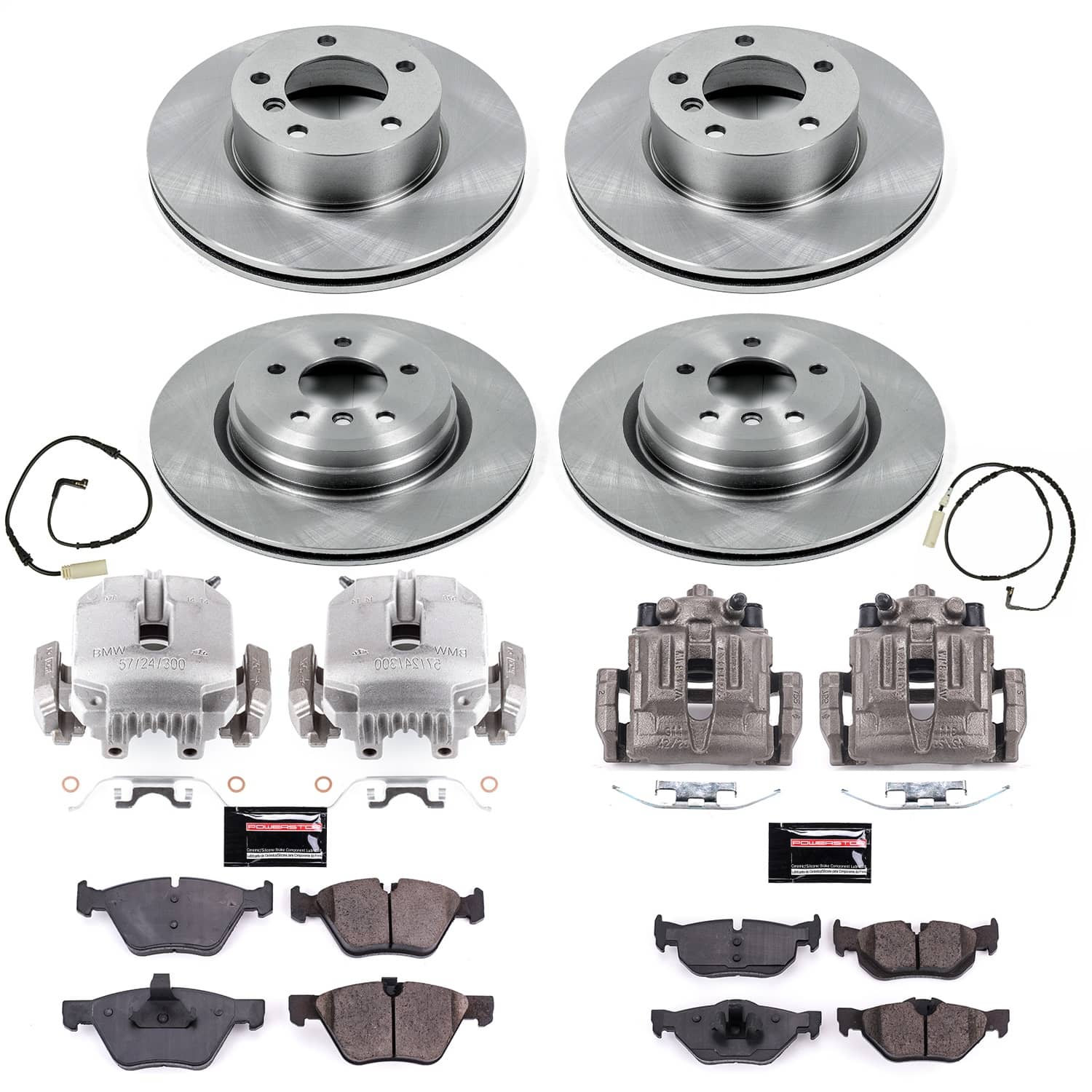 Power Stop - KCOE2890 - Front and Rear - Disc Brake Pad/Caliper and Rotor Kit