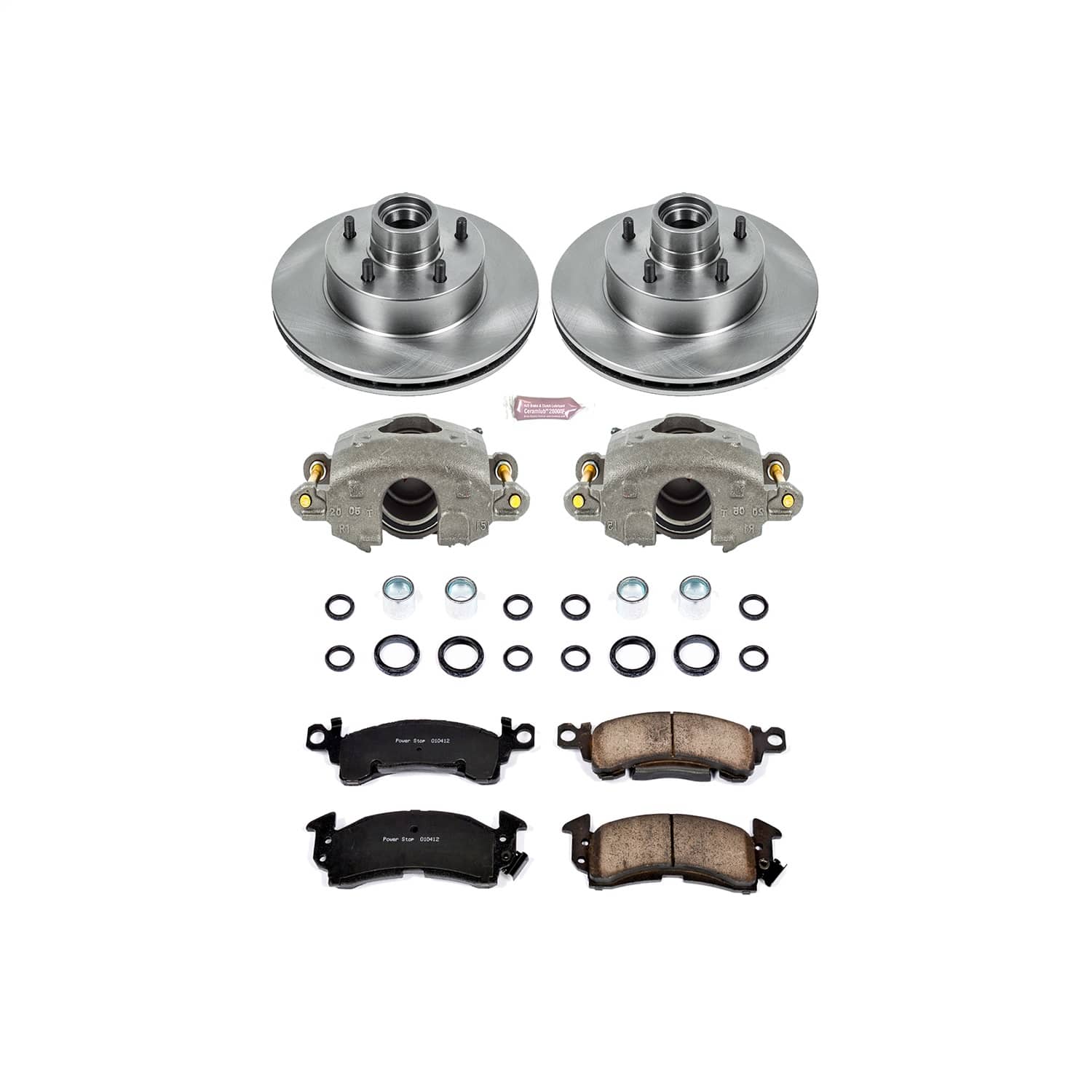Power Stop - KCOE2936 - Front - Disc Brake Pad/Caliper and Rotor Kit