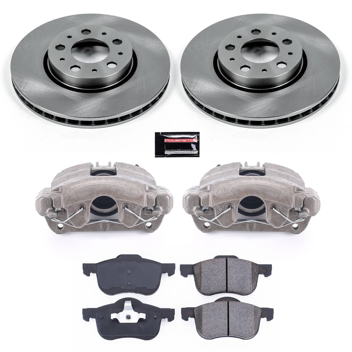 Power Stop - KCOE3004A - Front - Disc Brake Pad/Caliper and Rotor Kit