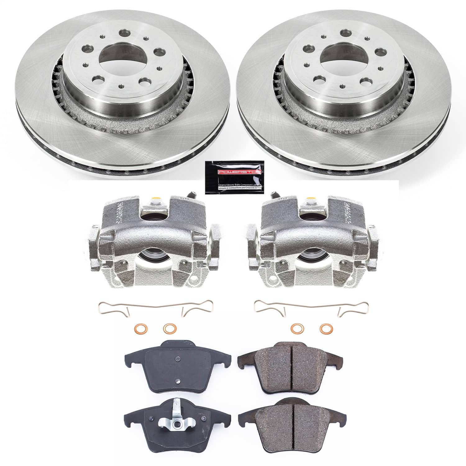 Power Stop - KCOE3039 - Rear - Disc Brake Pad/Caliper and Rotor Kit