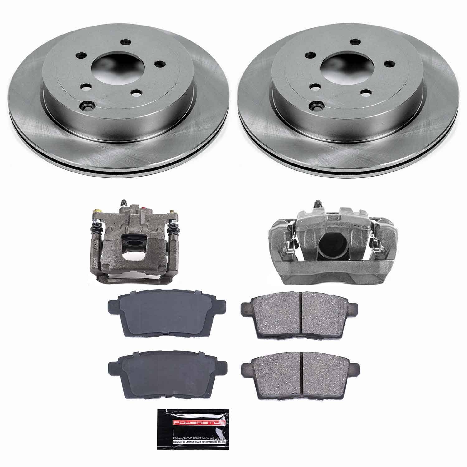 Power Stop - KCOE3060 - Rear - Disc Brake Pad/Caliper and Rotor Kit