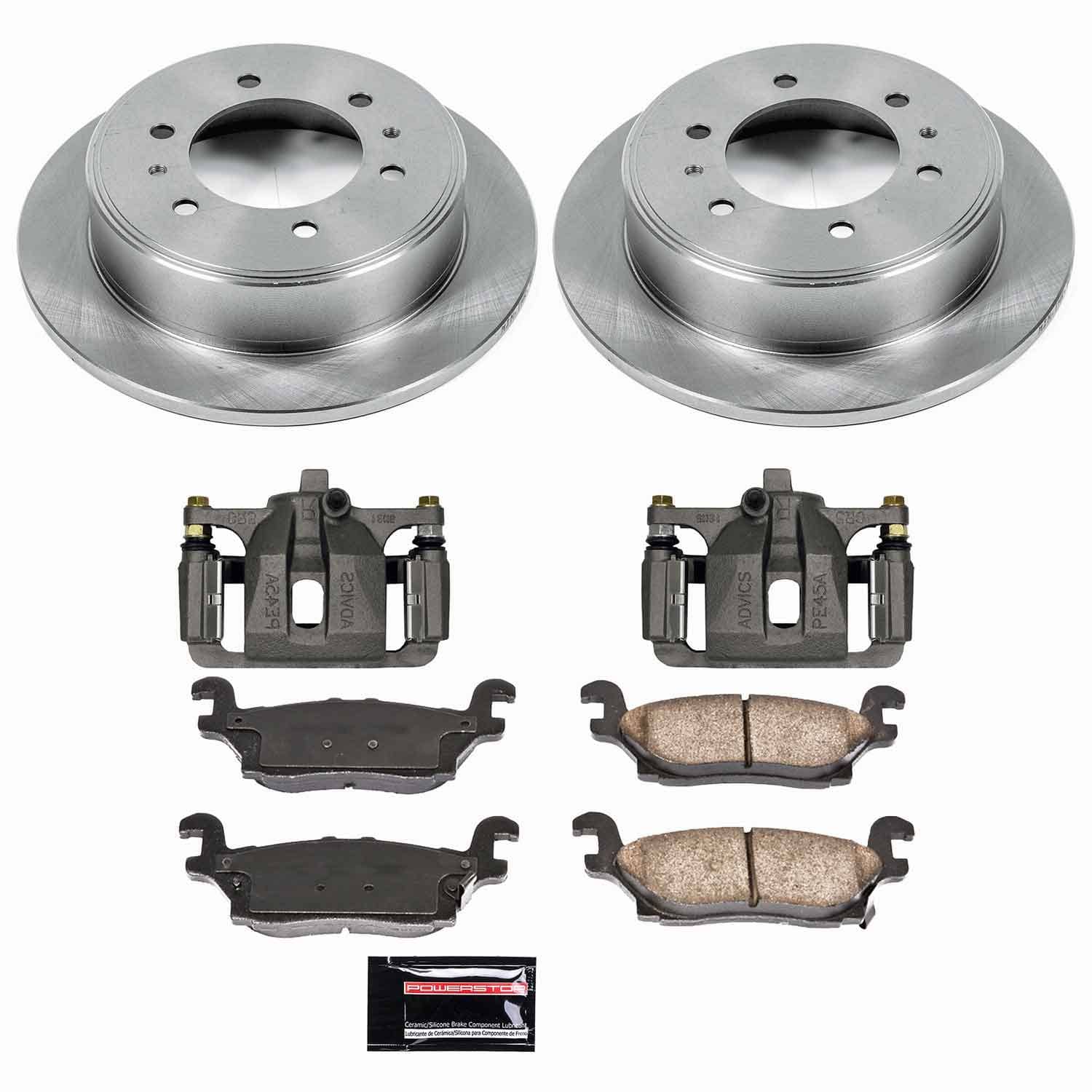Power Stop - KCOE3067 - Rear - Disc Brake Pad/Caliper and Rotor Kit