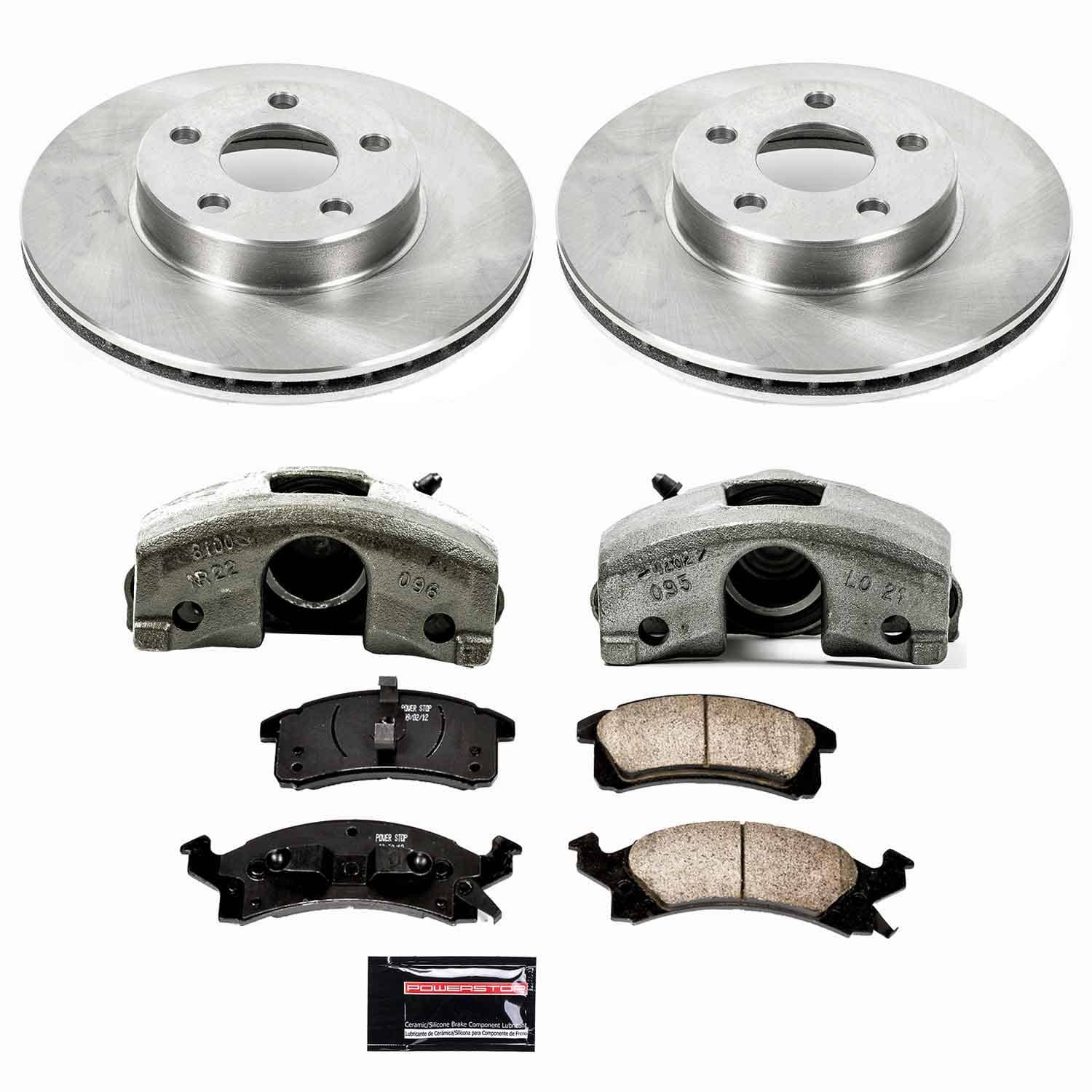 Power Stop - KCOE3156 - Front - Disc Brake Pad/Caliper and Rotor Kit
