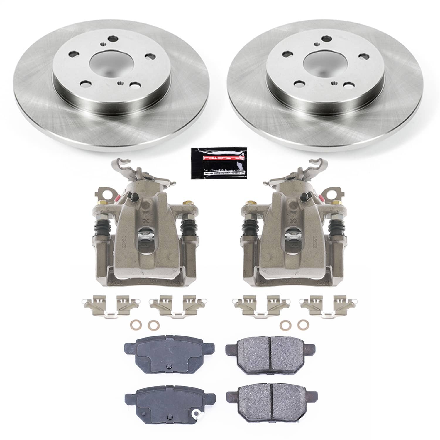 Power Stop - KCOE4737 - Rear - Disc Brake Pad/Caliper and Rotor Kit