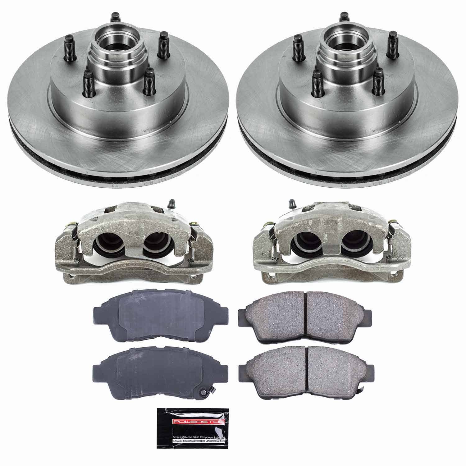 Power Stop - KCOE5083 - Front - Disc Brake Pad/Caliper and Rotor Kit