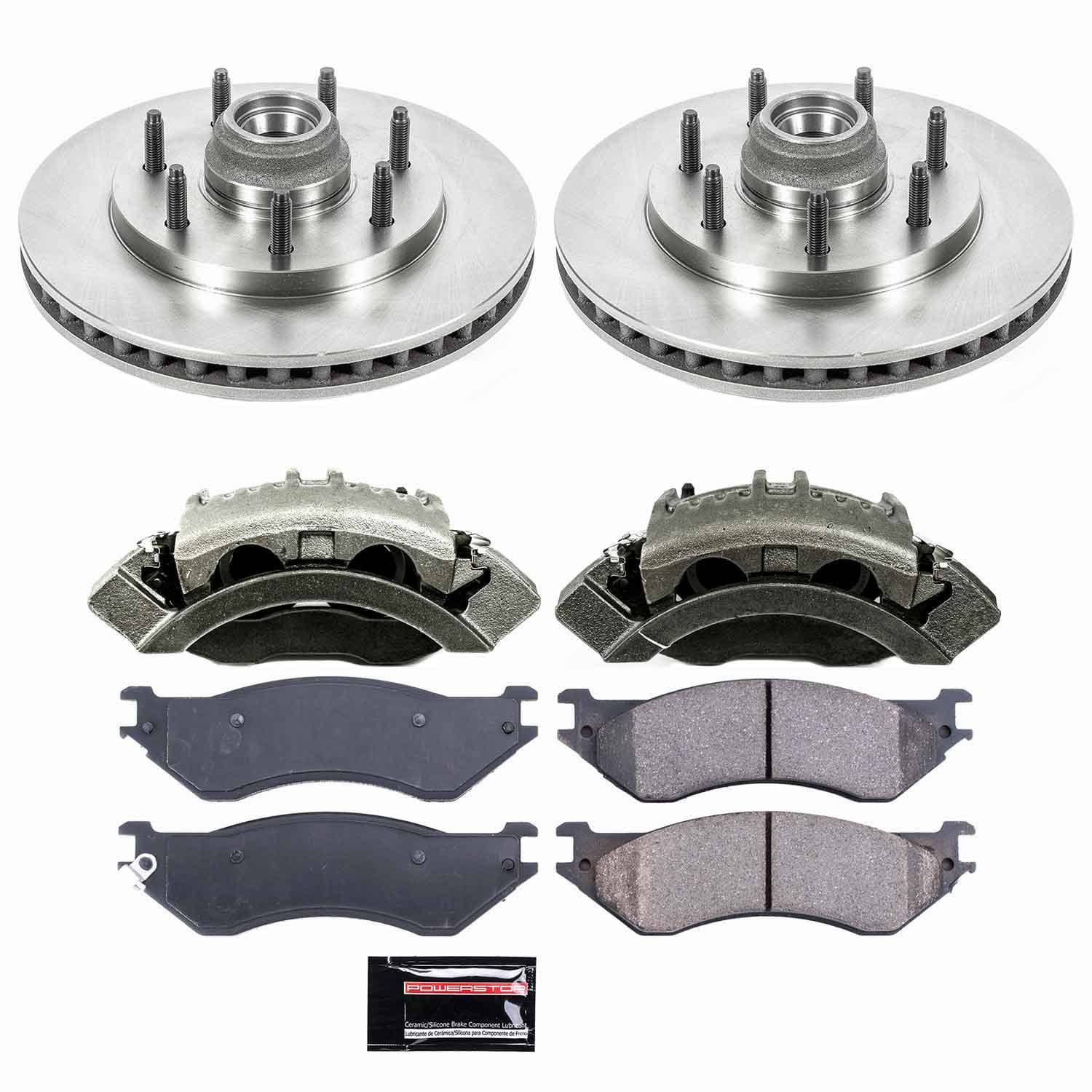 Power Stop - KCOE5138 - Front - Disc Brake Pad/Caliper and Rotor Kit