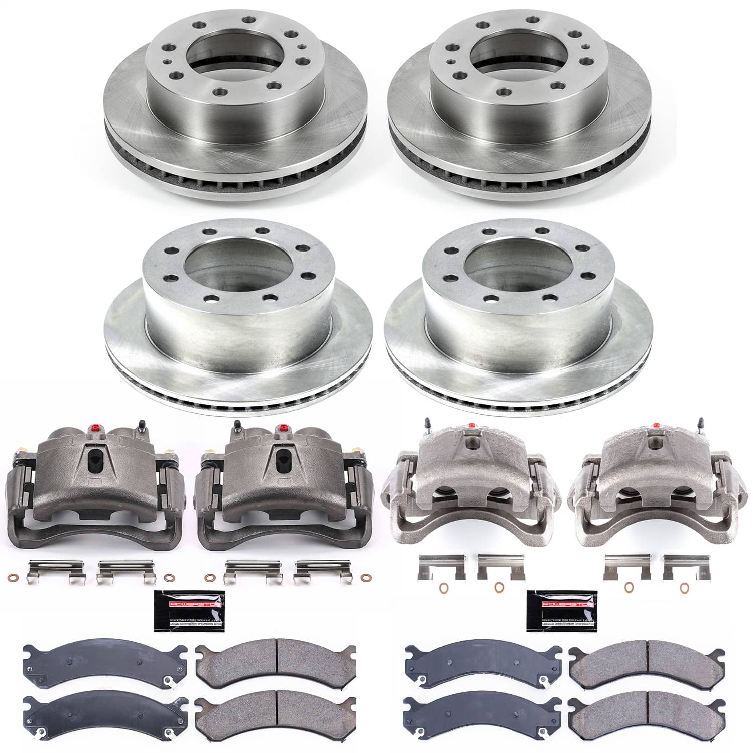 Power Stop - KCOE5338 - Front and Rear - Disc Brake Pad/Caliper and Rotor Kit