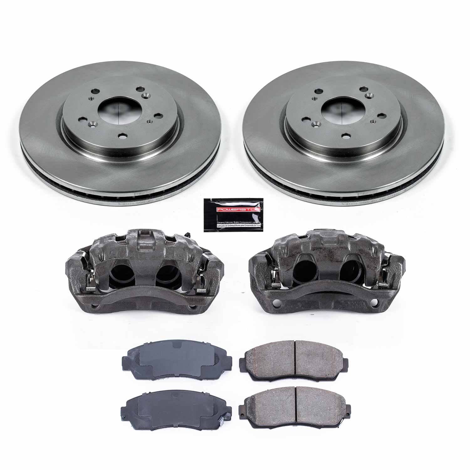 Power Stop - KCOE5432 - Front - Disc Brake Pad/Caliper and Rotor Kit
