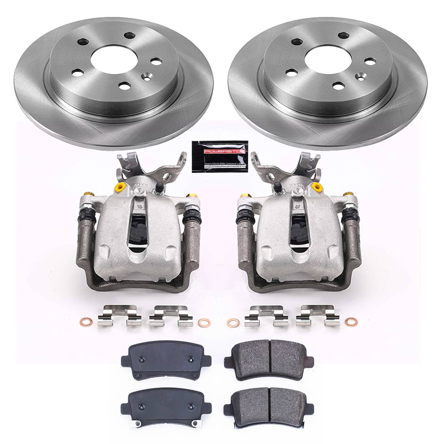 Power Stop - KCOE5531A - Rear - Disc Brake Pad/Caliper and Rotor Kit