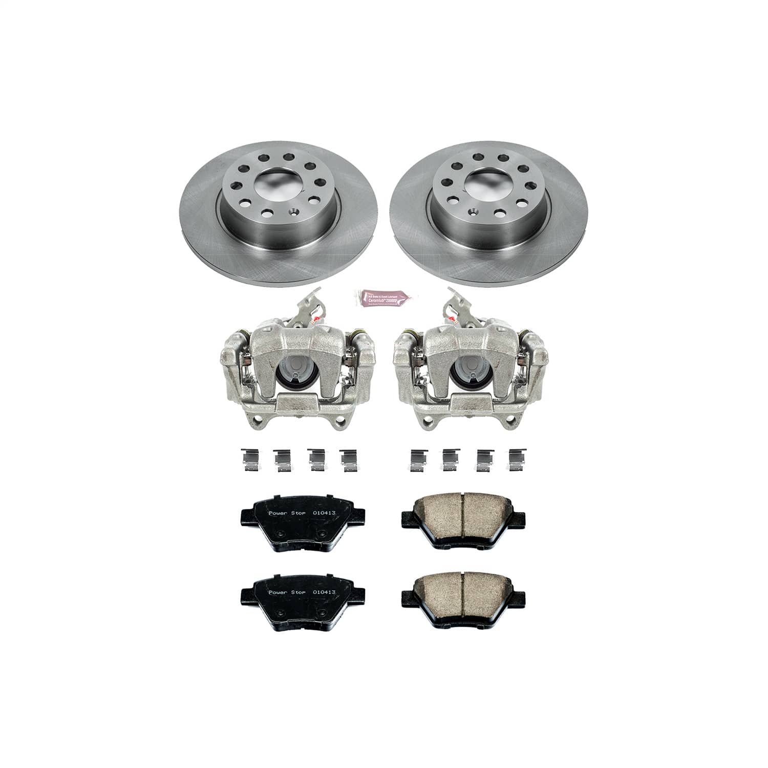 Power Stop - KCOE5667 - Rear - Disc Brake Pad/Caliper and Rotor Kit