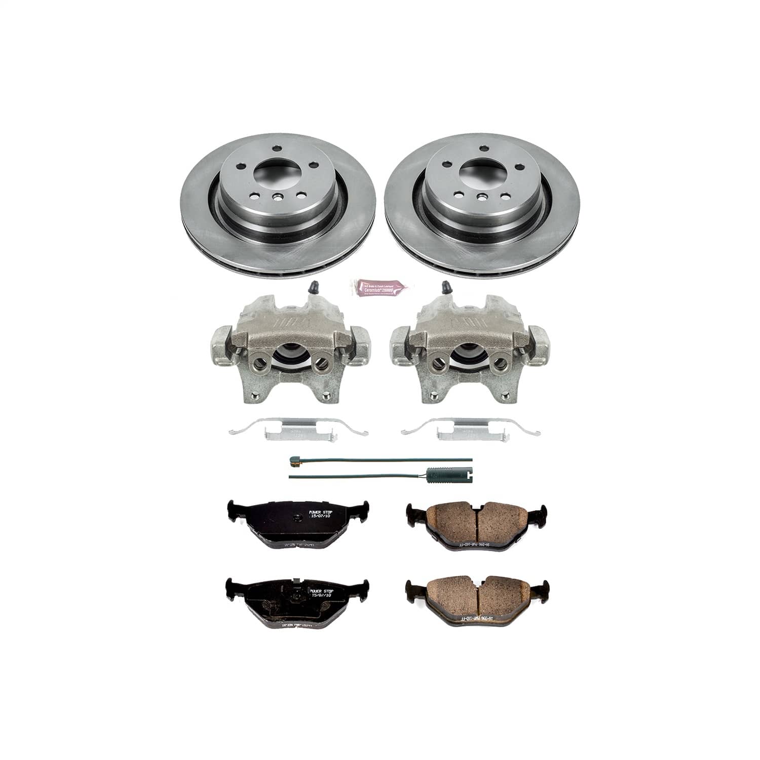 Power Stop - KCOE581 - Rear - Disc Brake Pad/Caliper and Rotor Kit