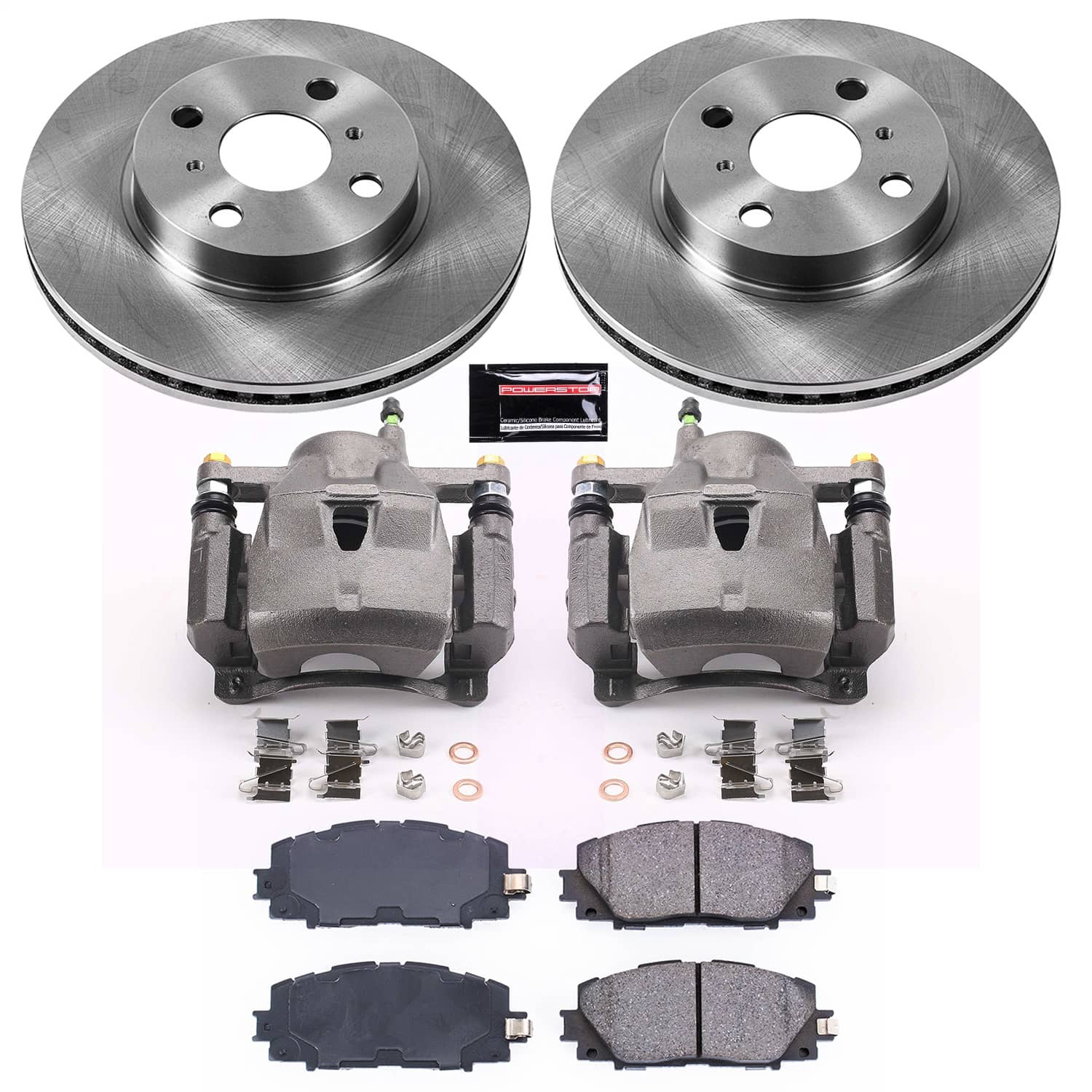 Power Stop - KCOE5863 - Front - Disc Brake Pad/Caliper and Rotor Kit