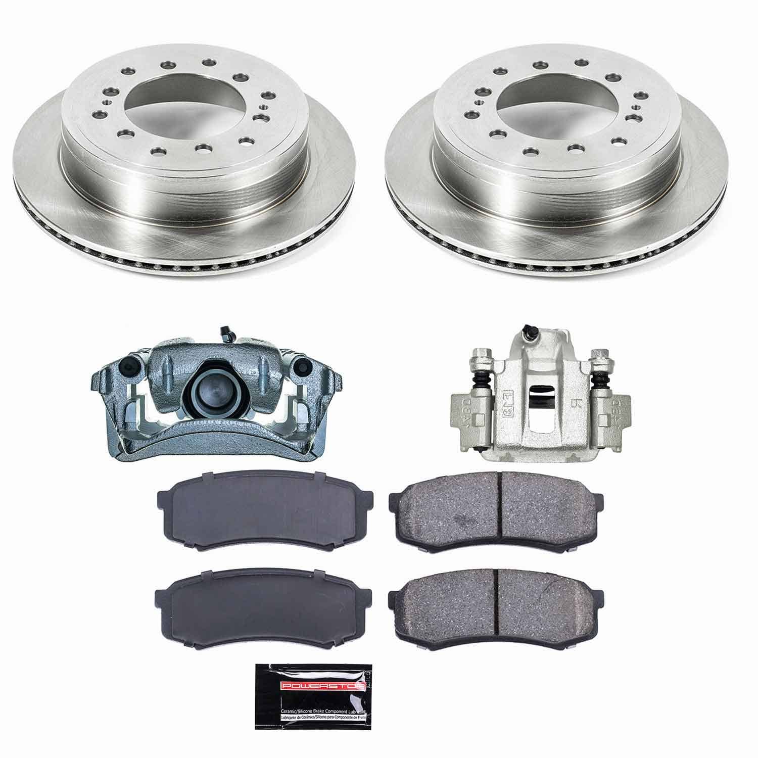 Power Stop - KCOE5875A - Rear - Disc Brake Pad/Caliper and Rotor Kit