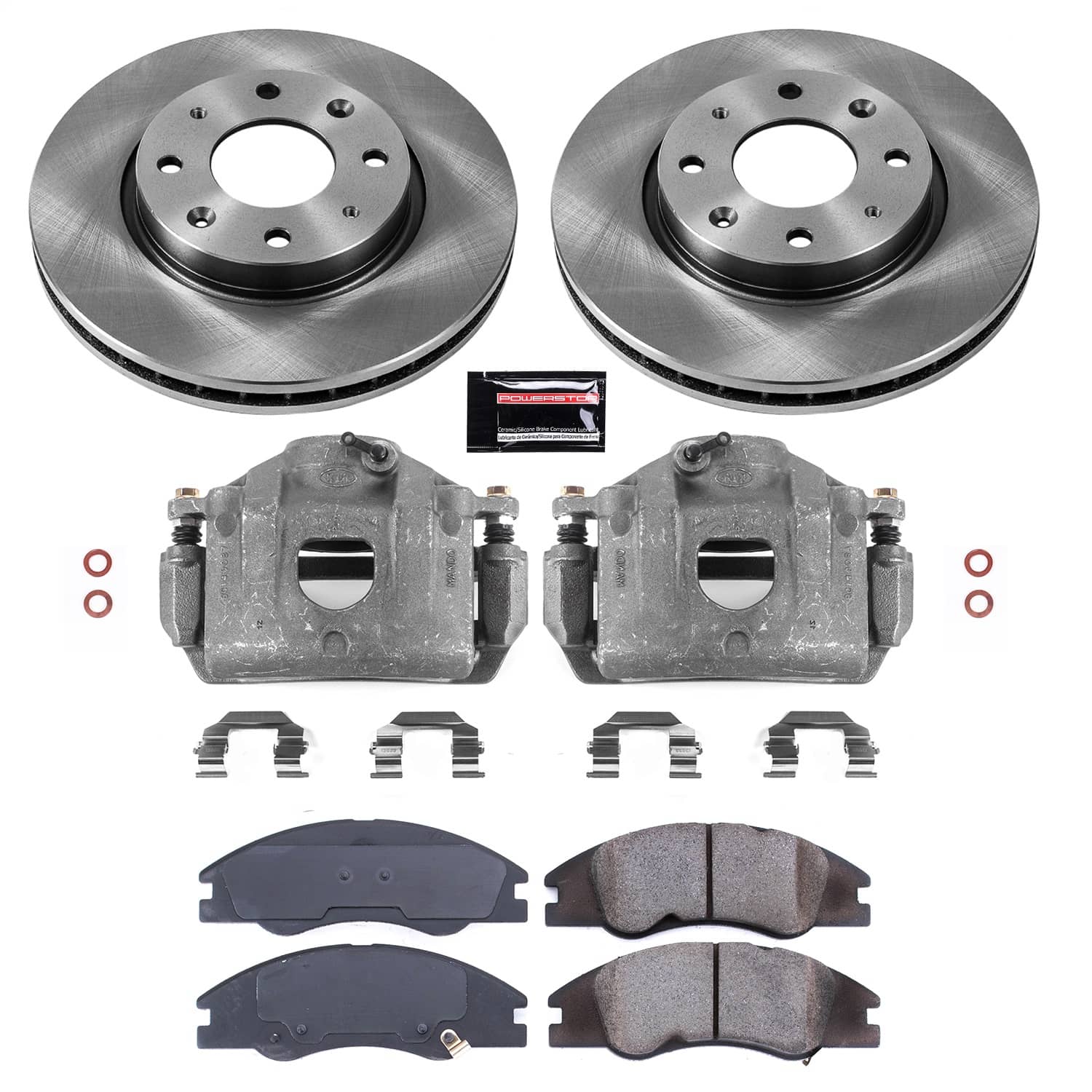 Power Stop - KCOE5903 - Front - Disc Brake Pad/Caliper and Rotor Kit