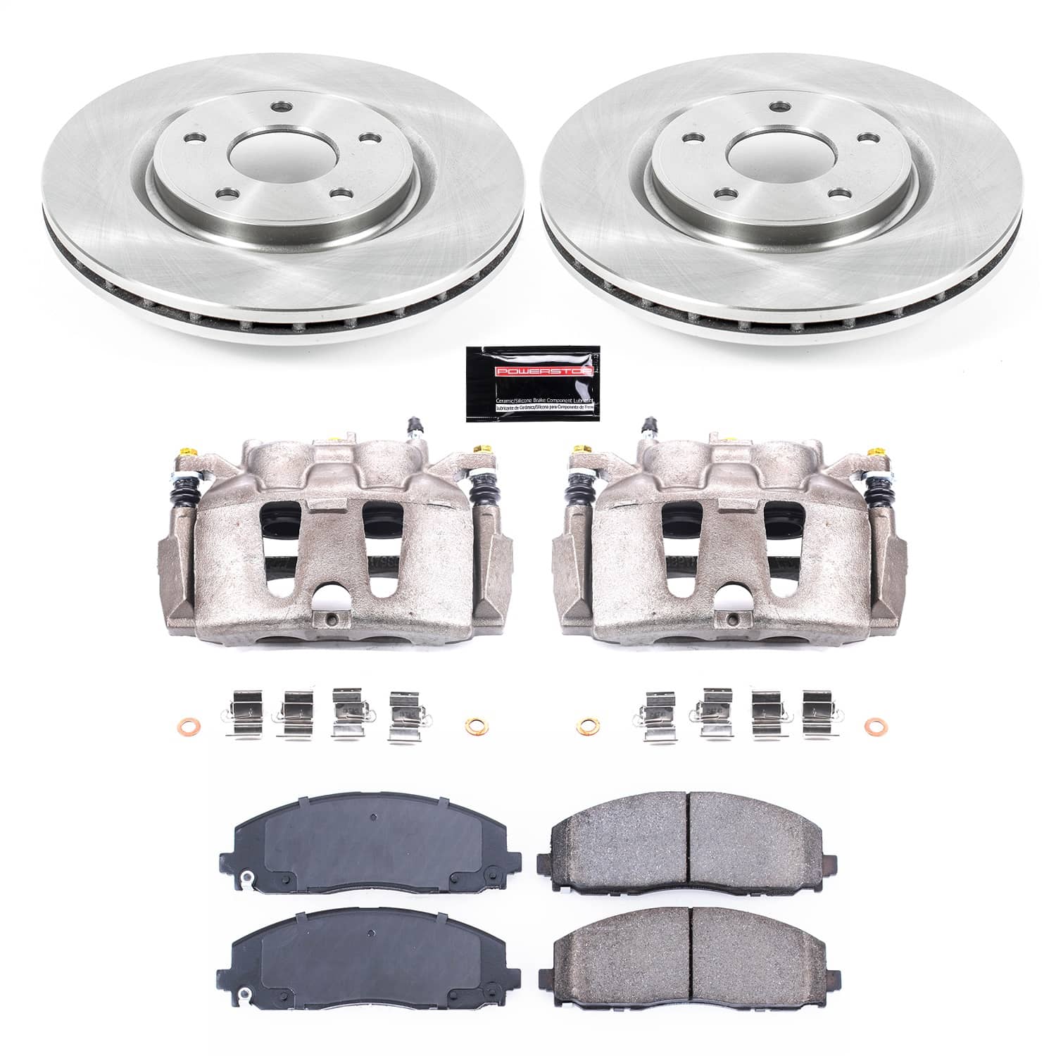 Power Stop - KCOE5959 - Front - Disc Brake Pad/Caliper and Rotor Kit