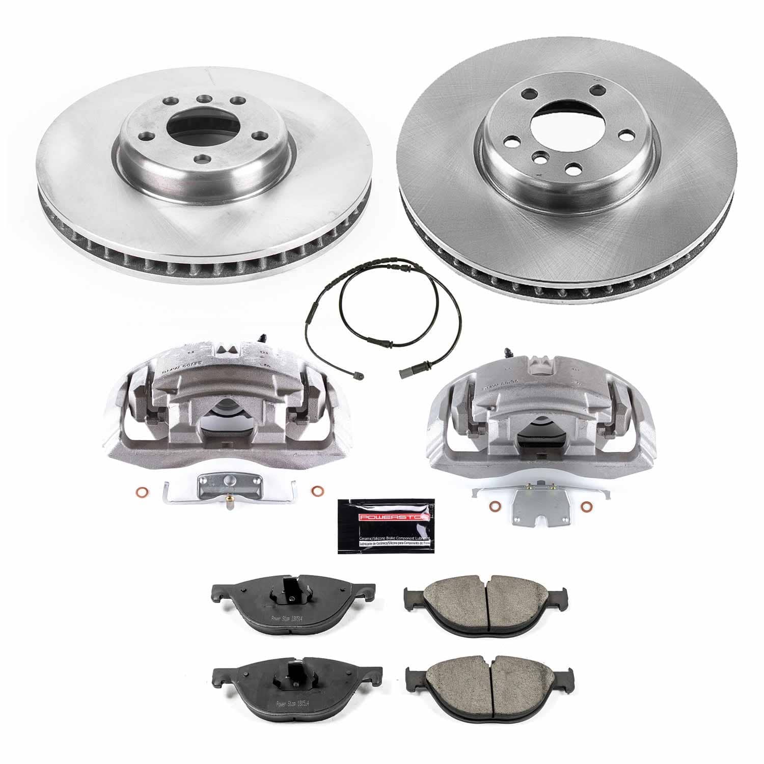 Power Stop - KCOE6026 - Front - Disc Brake Pad/Caliper and Rotor Kit