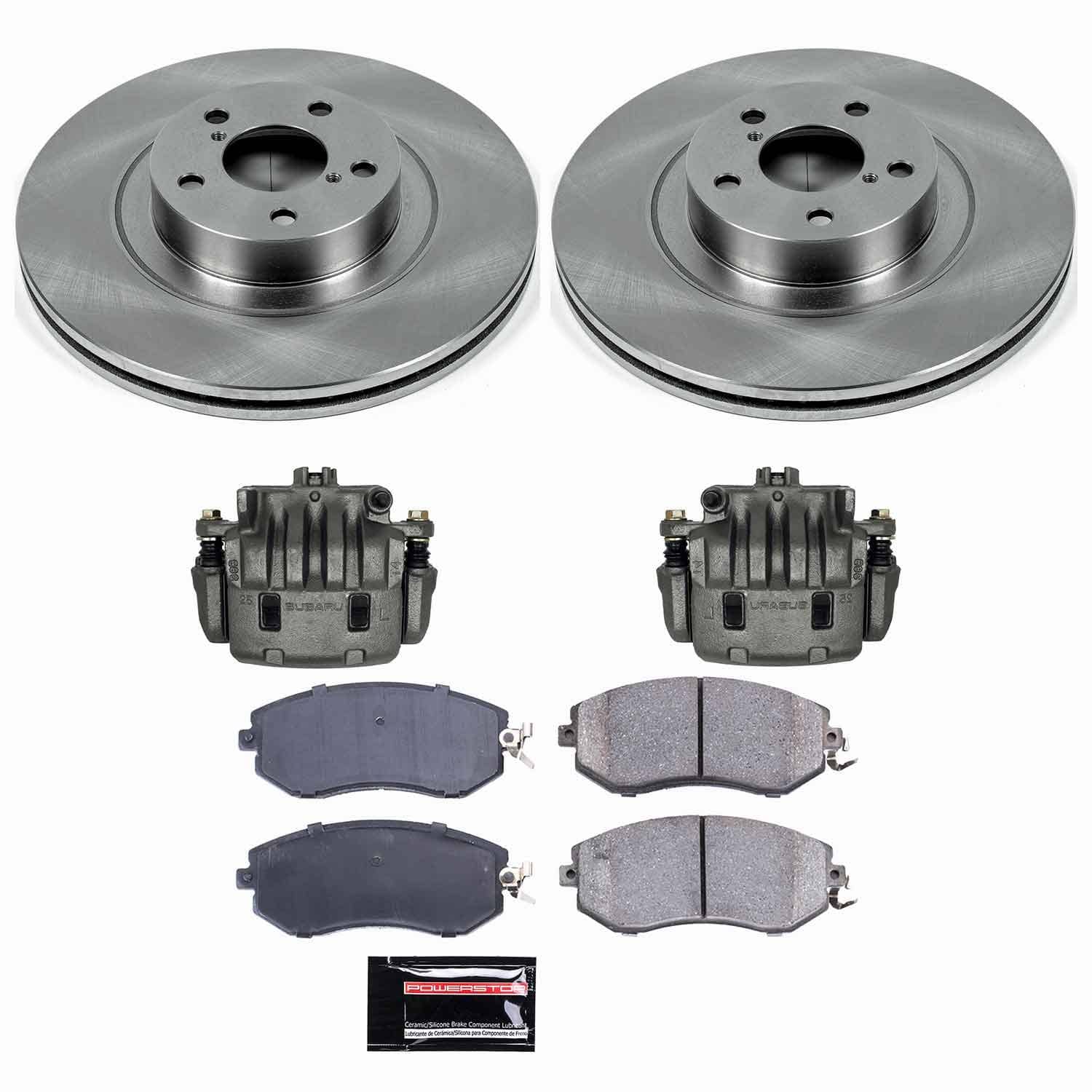 Power Stop - KCOE6082A - Front - Disc Brake Pad/Caliper and Rotor Kit