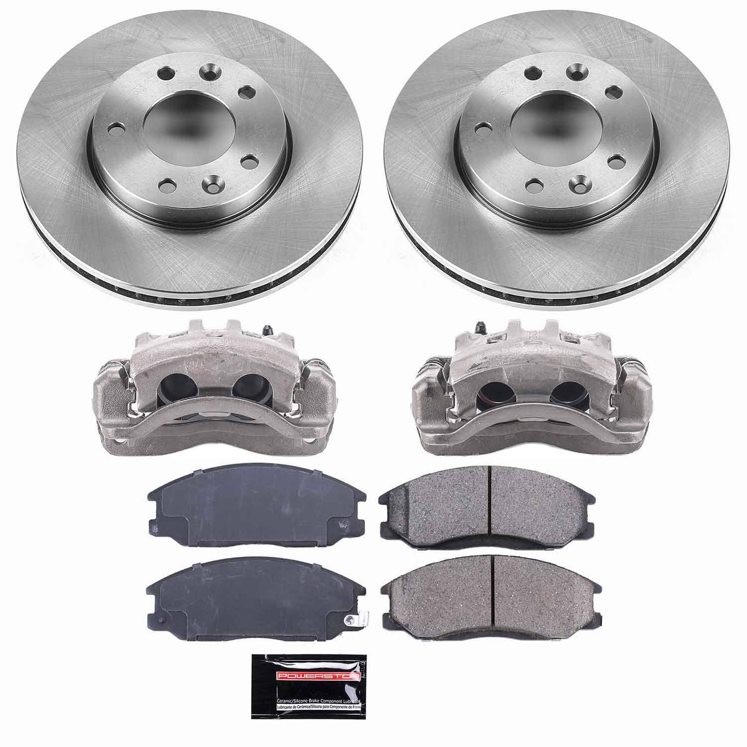 Power Stop - KCOE6108 - Front - Disc Brake Pad/Caliper and Rotor Kit