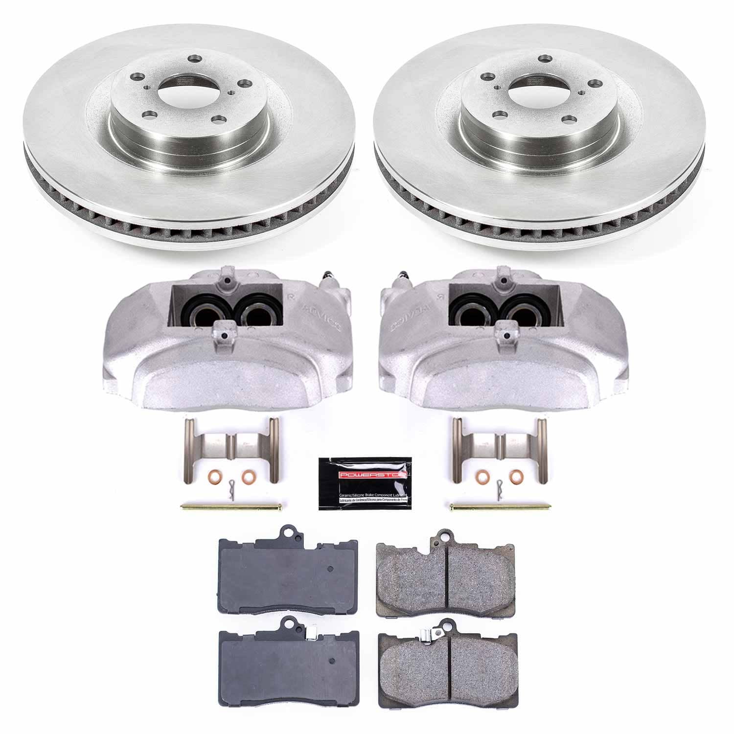 Power Stop - KCOE6353 - Front - Disc Brake Pad/Caliper and Rotor Kit