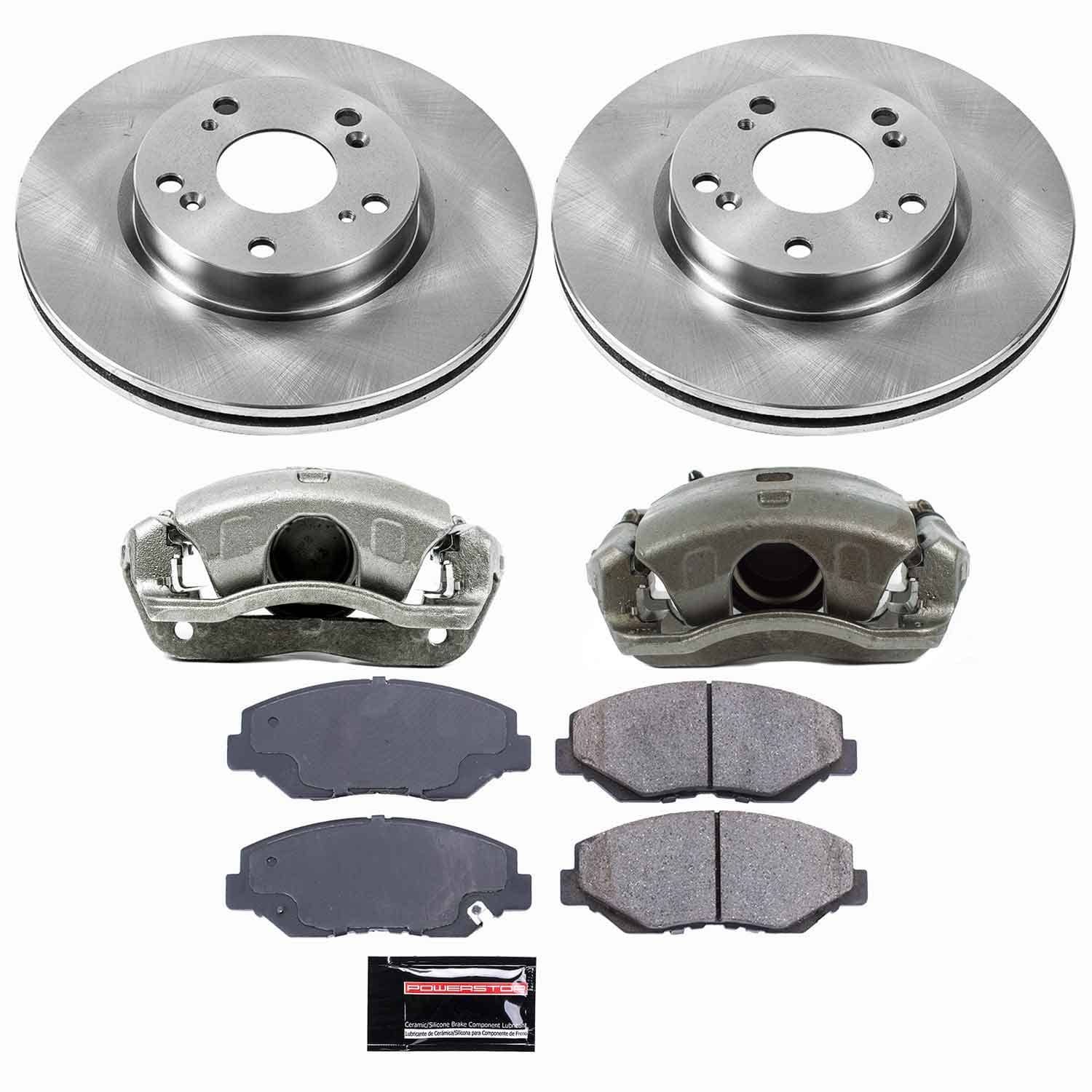 Power Stop - KCOE6490 - Front - Disc Brake Pad/Caliper and Rotor Kit