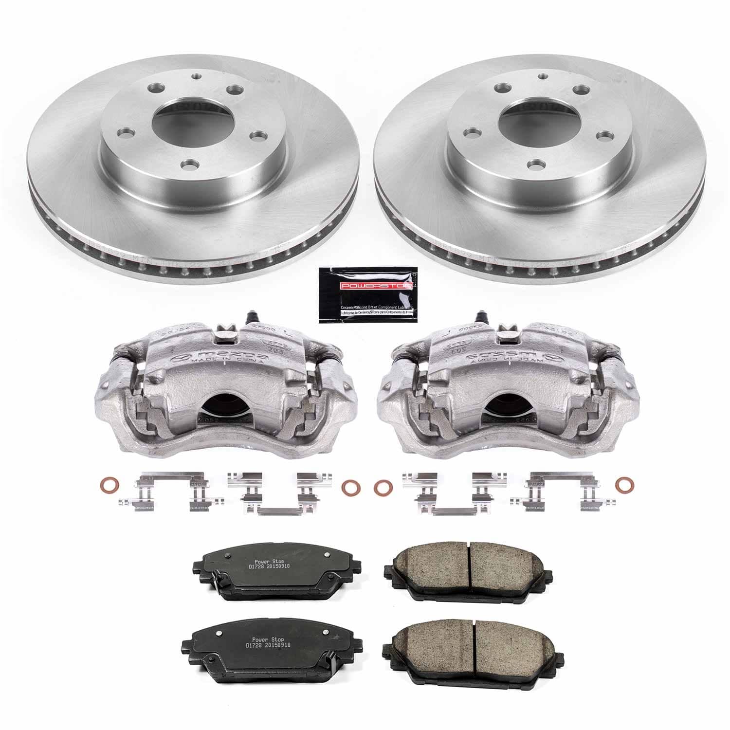 Power Stop - KCOE6974 - Front - Disc Brake Pad/Caliper and Rotor Kit